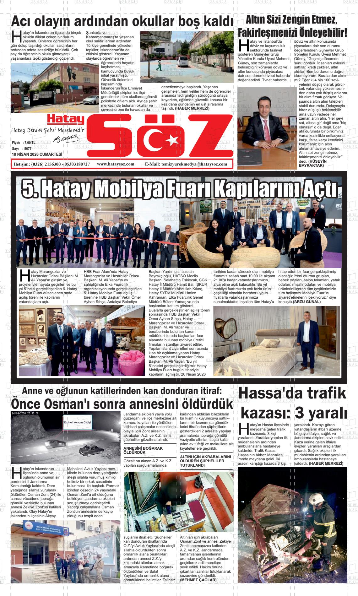 Hatay Soz 18.04.2026