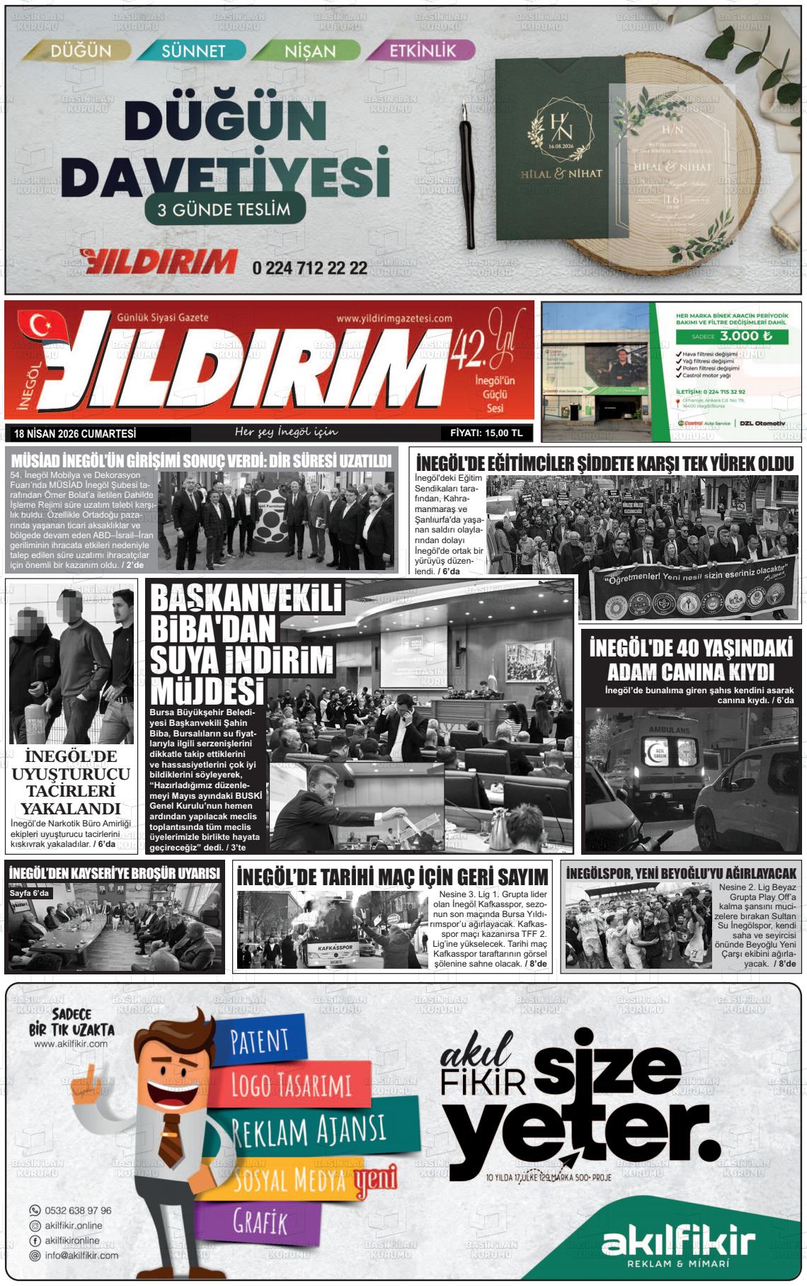 Bursa Inegolyildirim 18.04.2026
