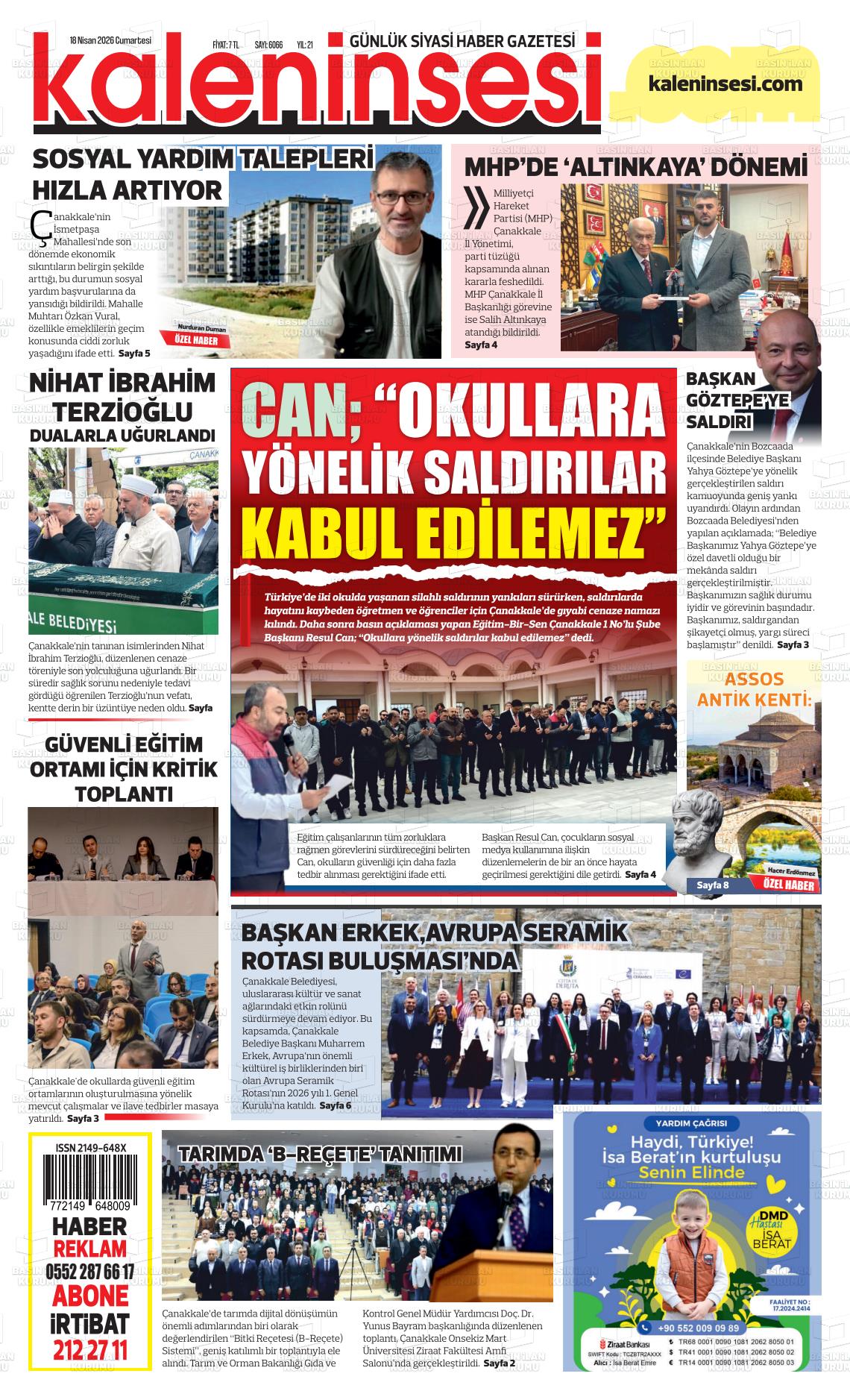 Canakkale Kaleninsesi 18.04.2026