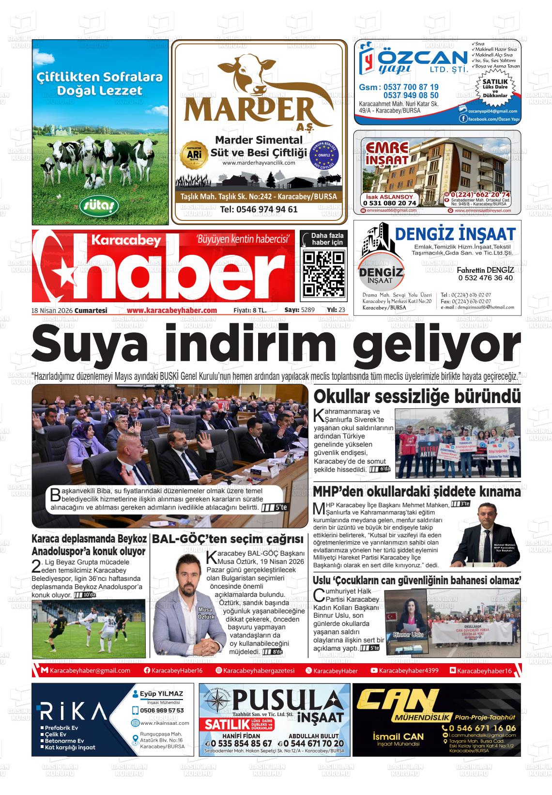 Bursa Karacabeyhaber 18.04.2026