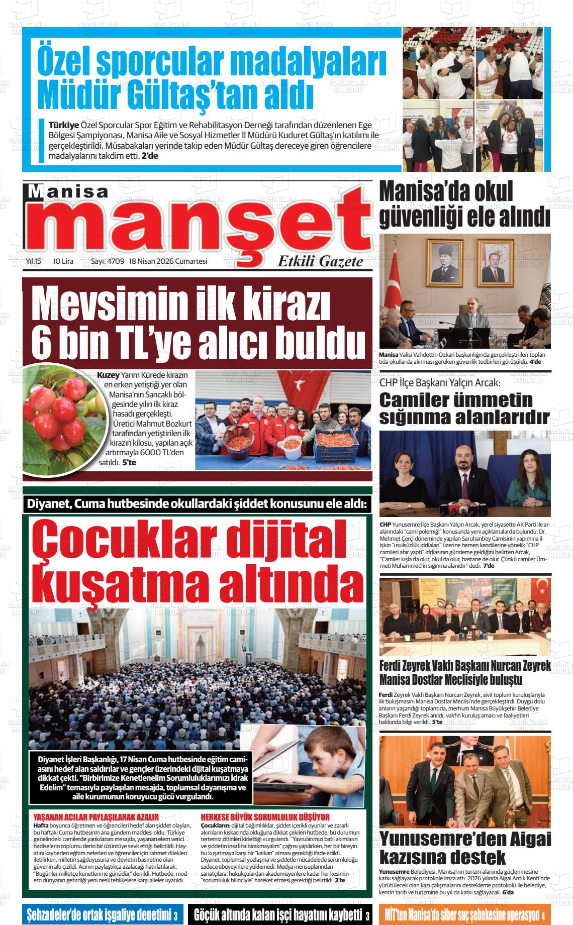Manisa Manset 18.04.2026