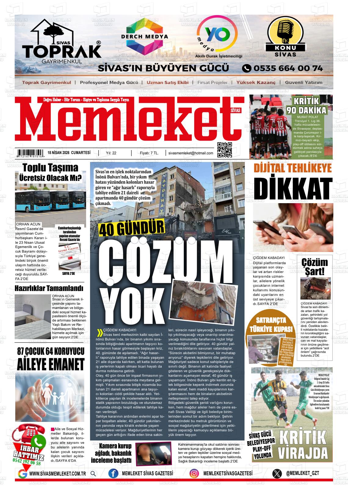 Sivas Memleket 18.04.2026