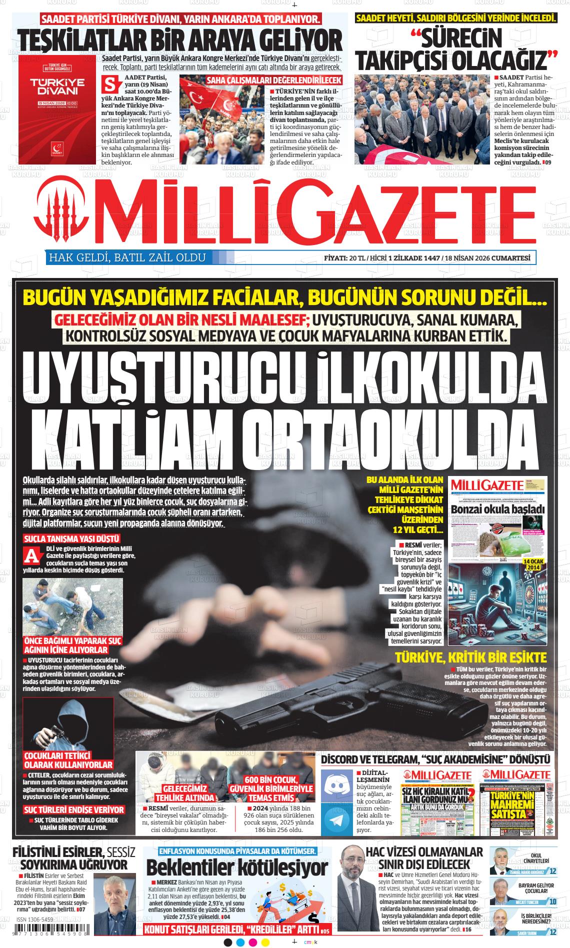 Milli Gazete Gazetesi 18.04.2026