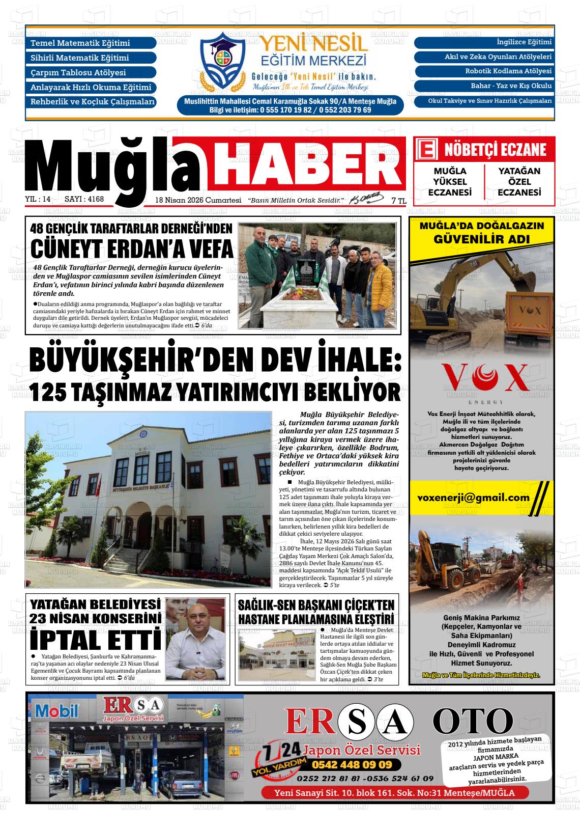 Mugla Haber 18.04.2026