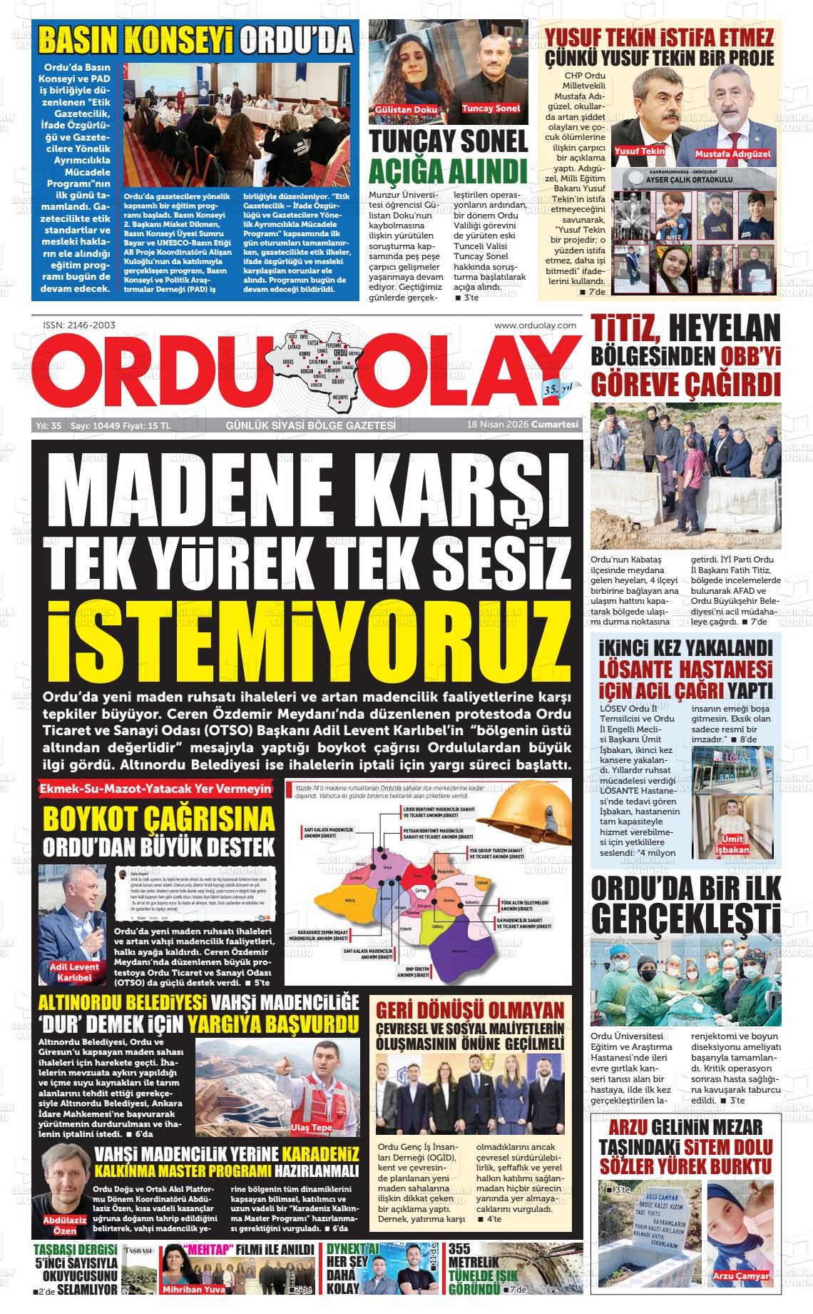 Ordu Olay 18.04.2026