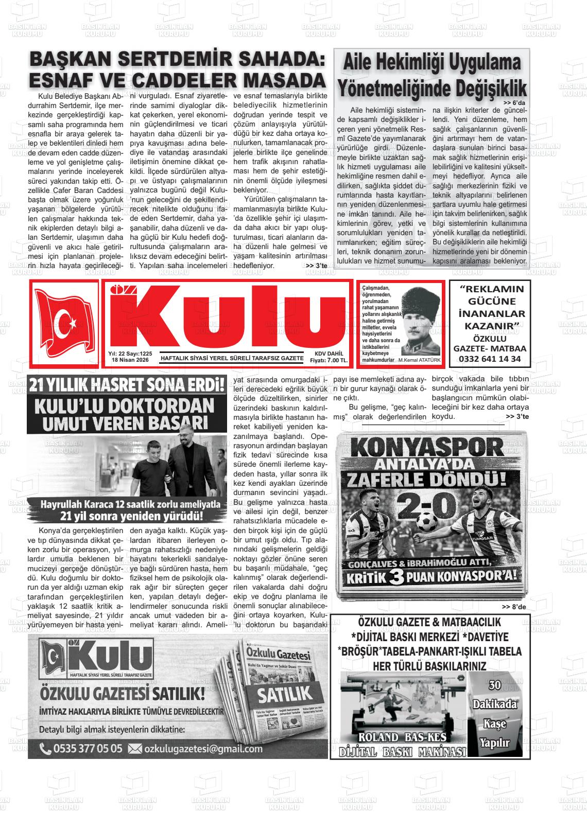 Konya Ozkulu 18.04.2026
