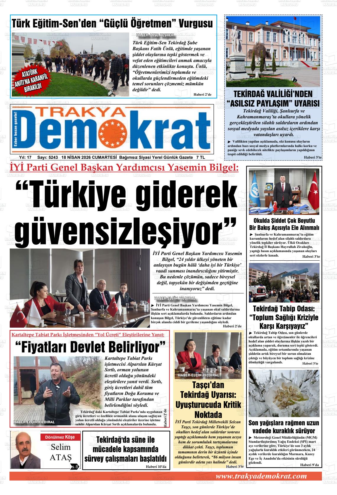 Tekirdag Trakyademokrat 18.04.2026