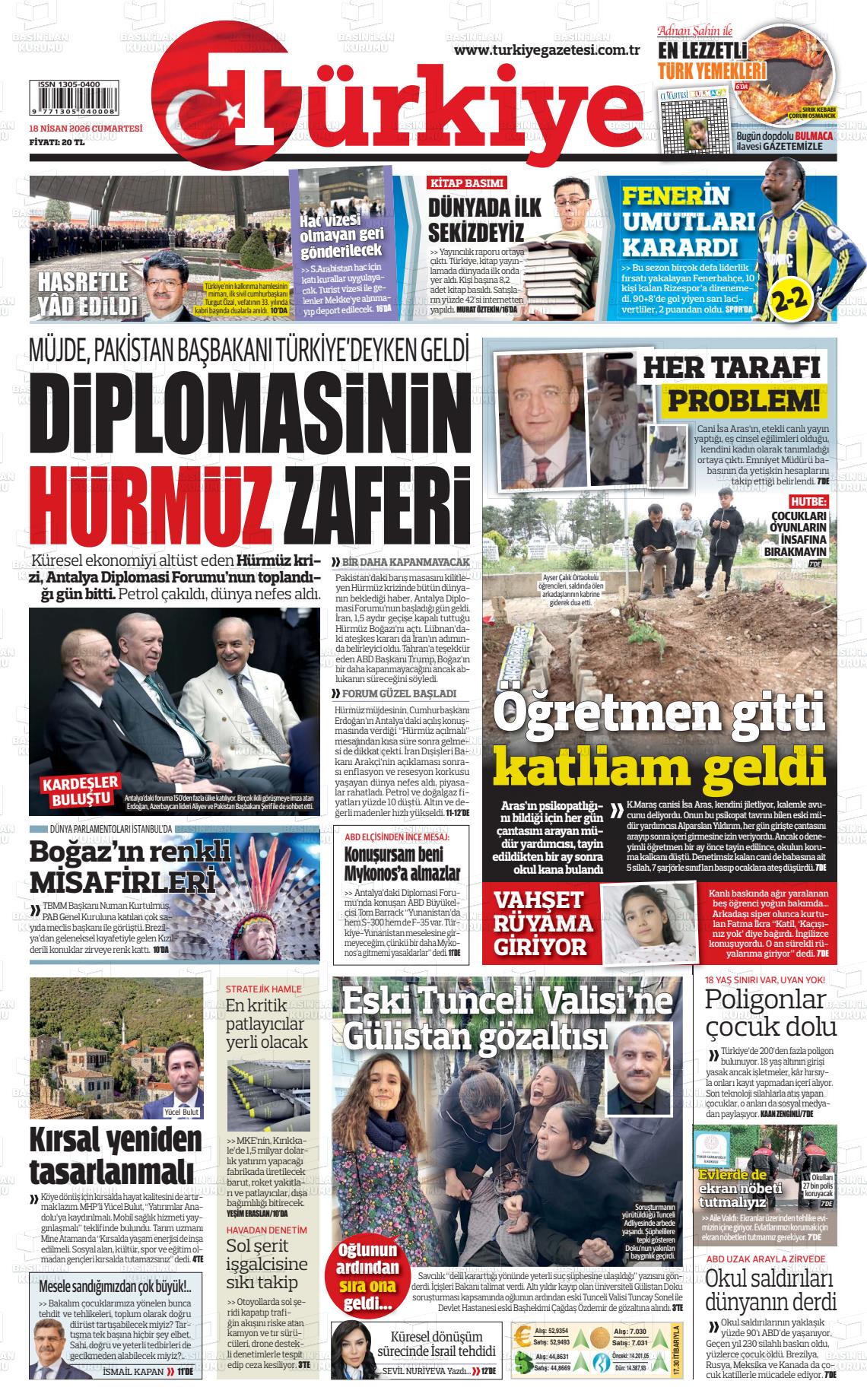 Türkiye Gazetesi 18.04.2026