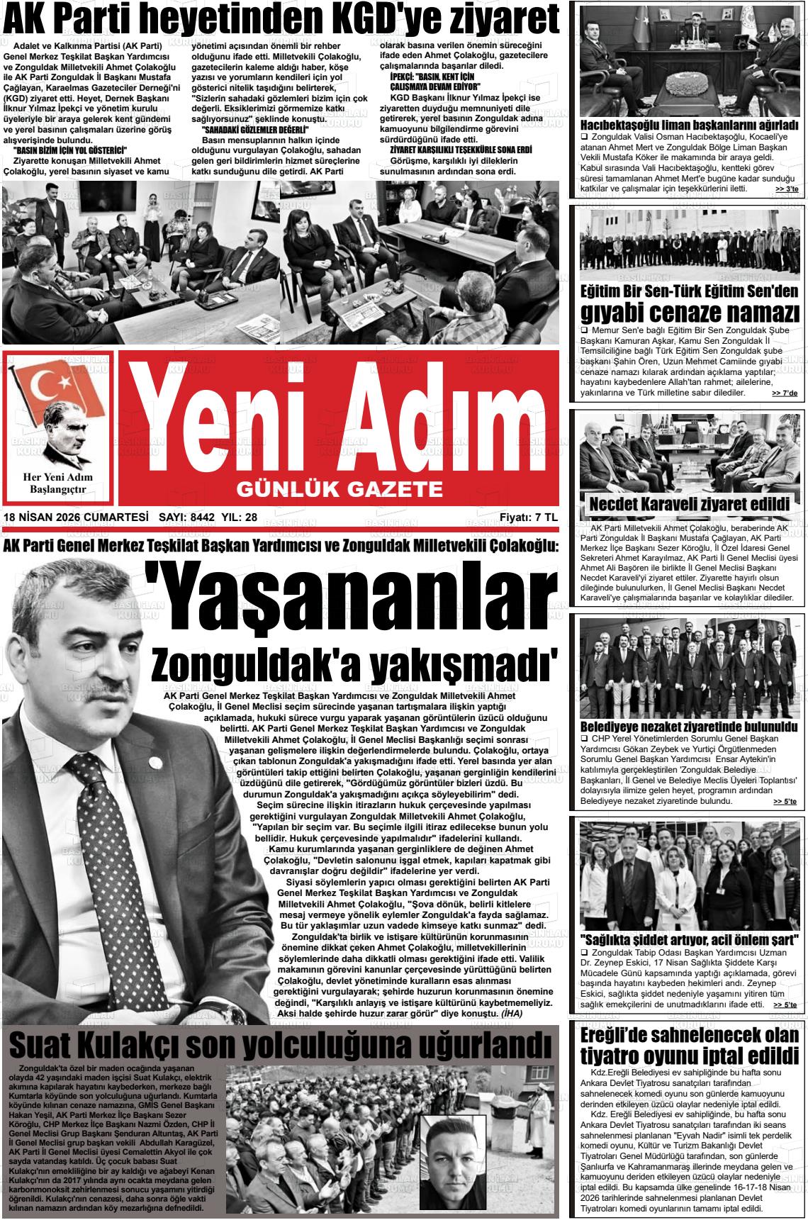 Zonguldak Yeniadim 18.04.2026