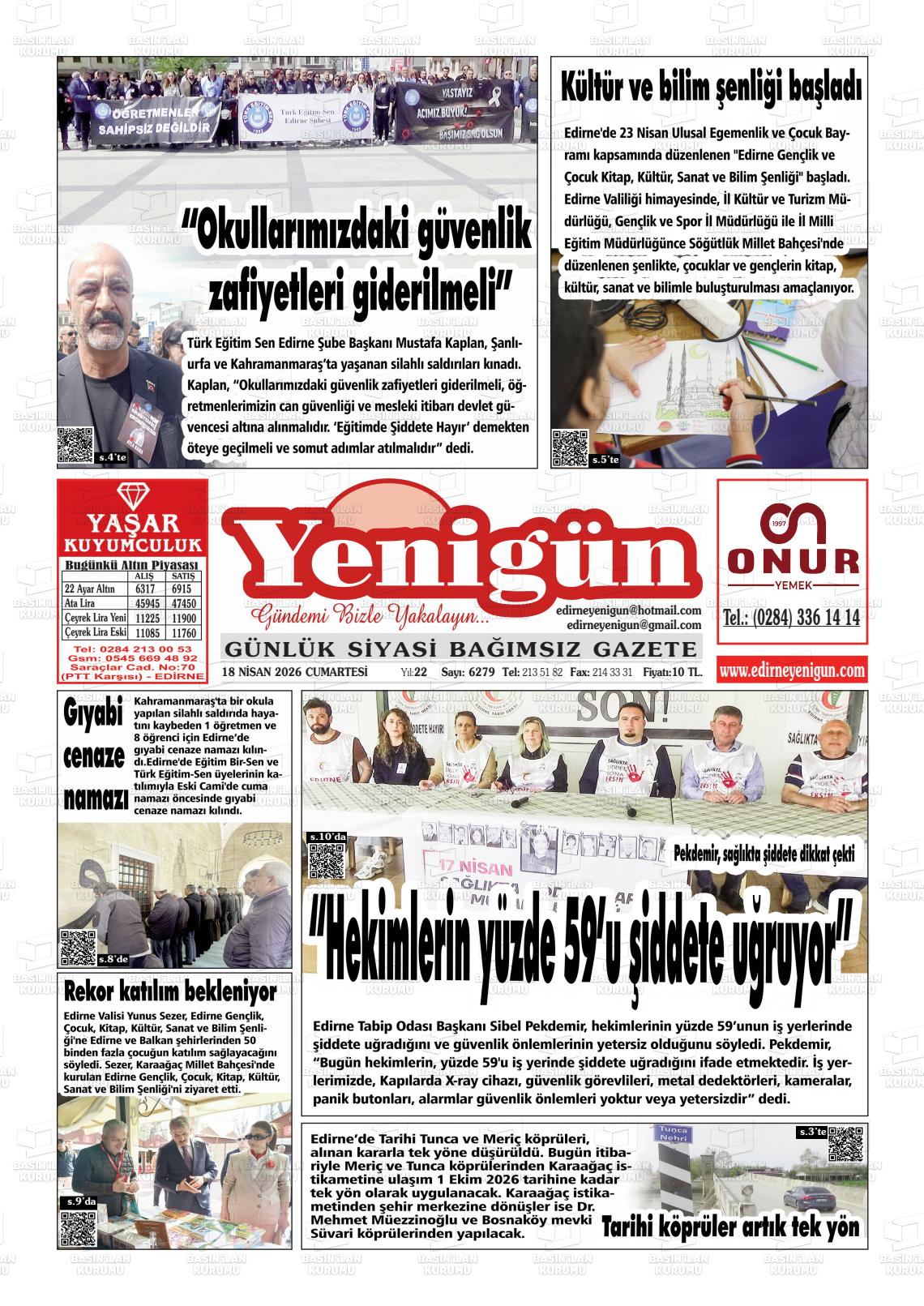 Izmir Yenigun 18.04.2026