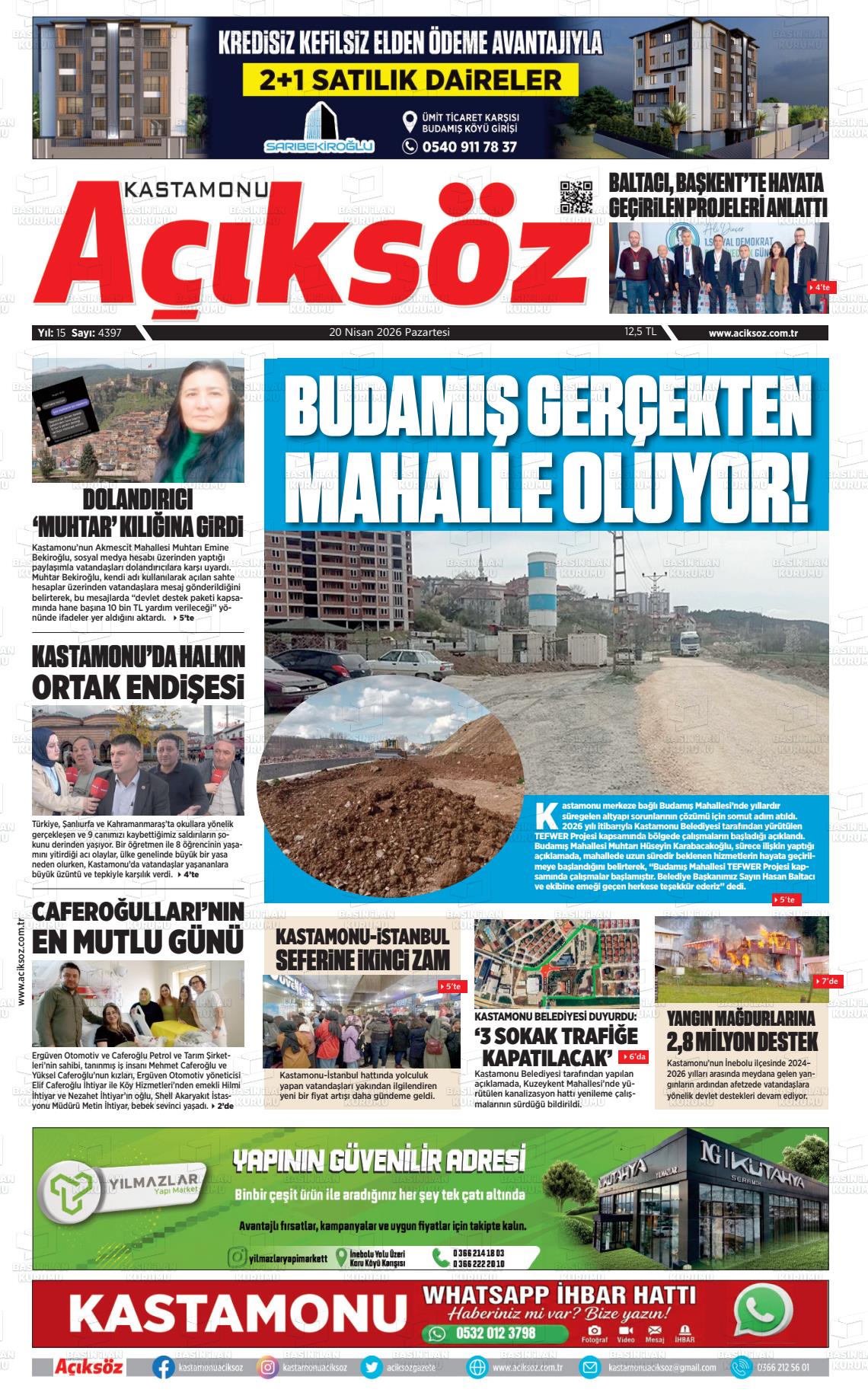 Kastamonu Aciksoz 20.04.2026