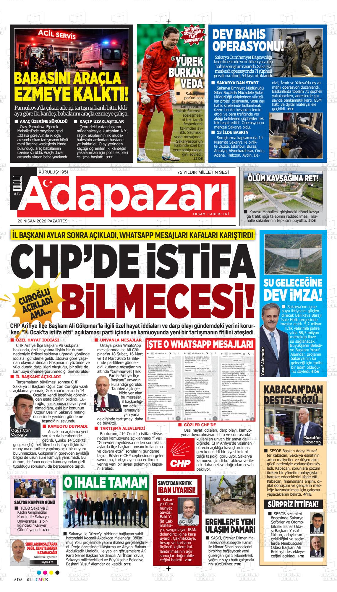 Sakarya Adapazariaksamhaberleri 20.04.2026
