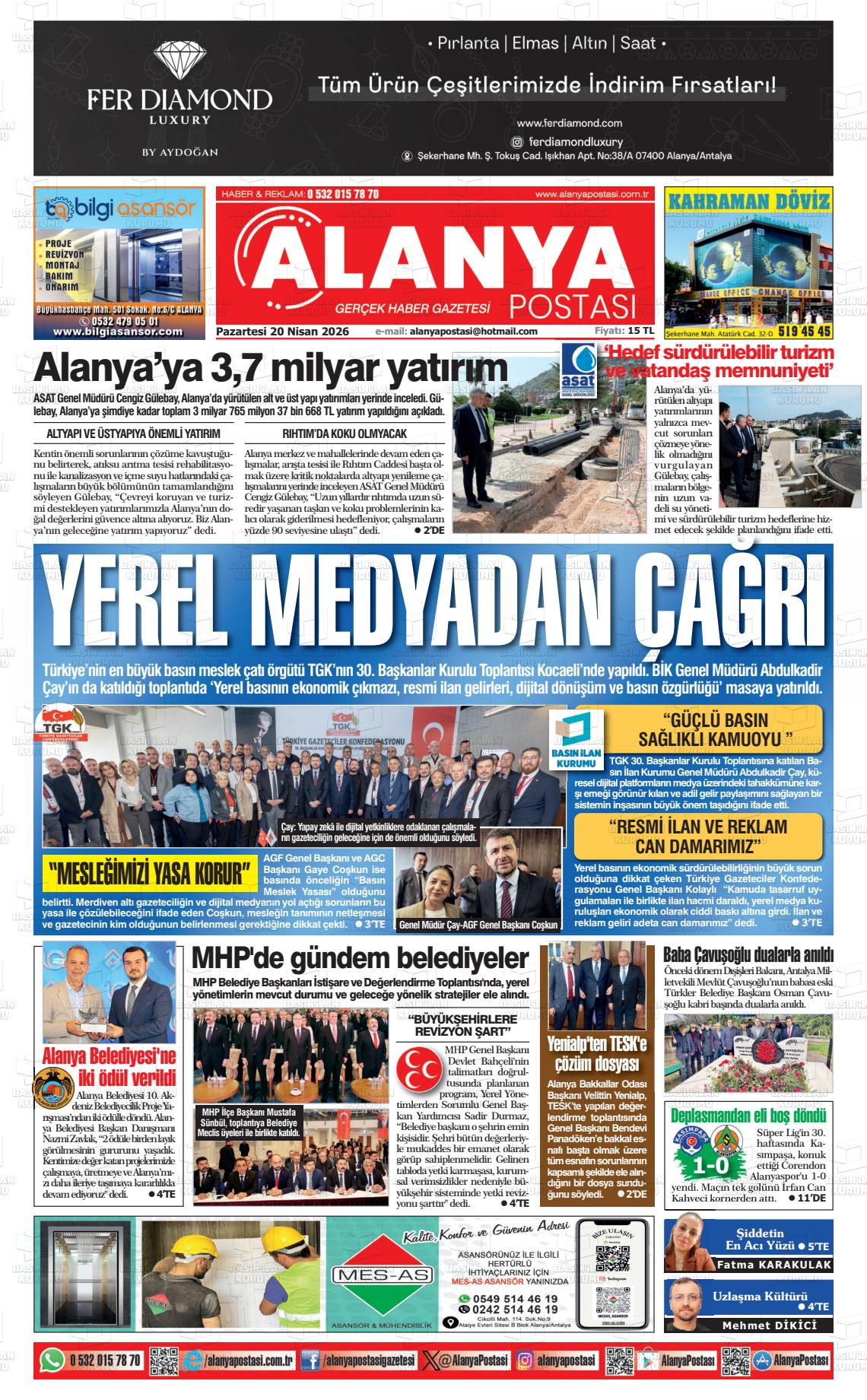 Antalya Alanyapostasi 20.04.2026