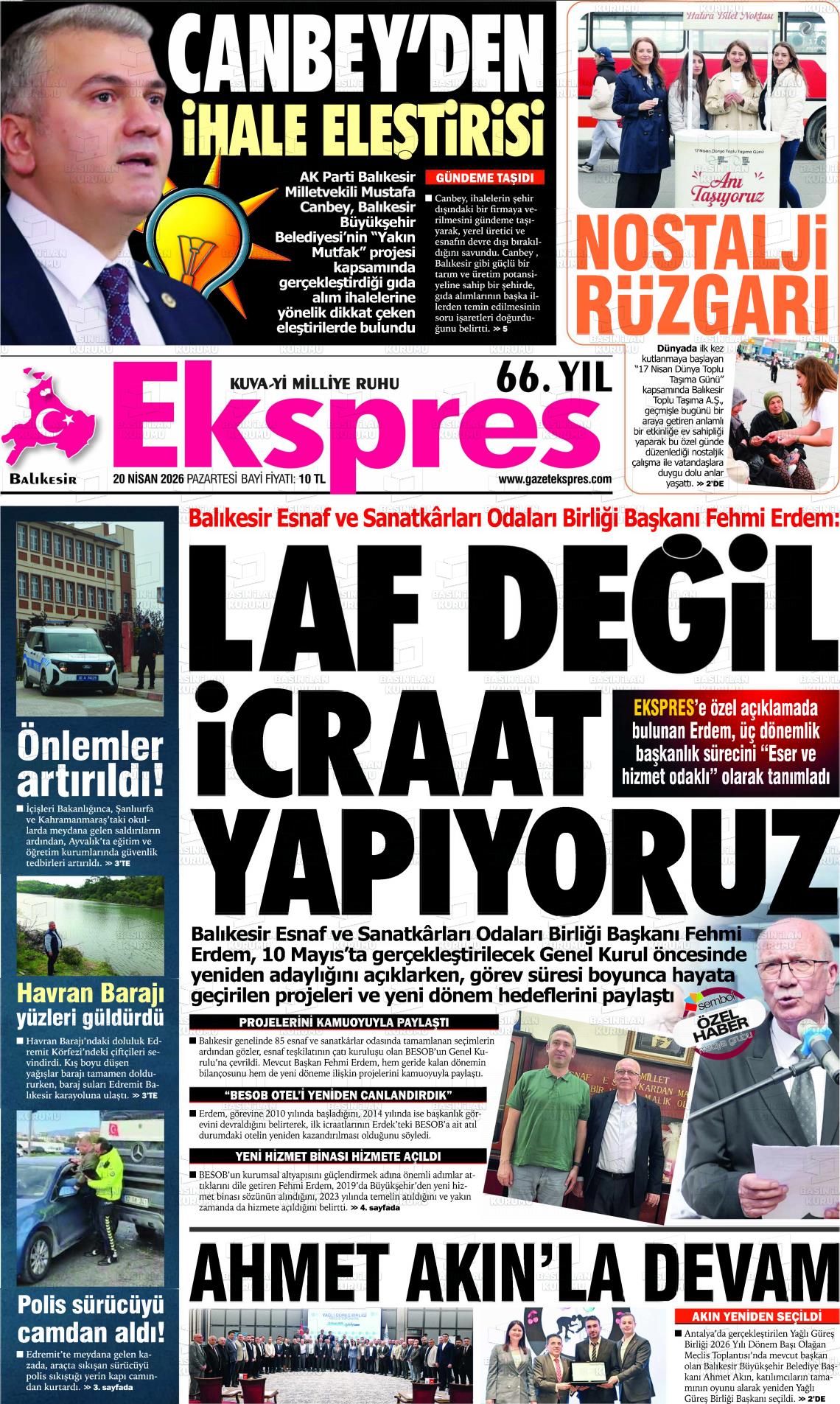 Balikesir Ekspres 20.04.2026