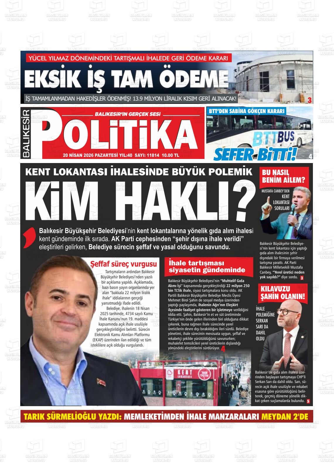 Balikesir Politika 20.04.2026