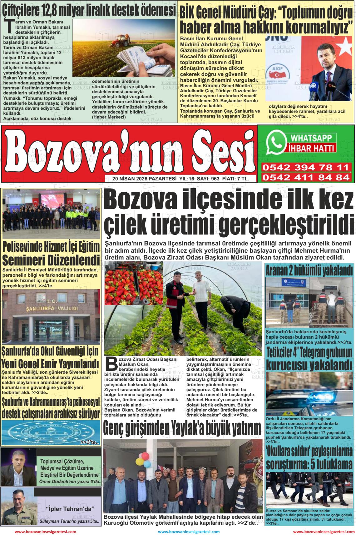 Sanliurfa Bozovaninsesi 20.04.2026