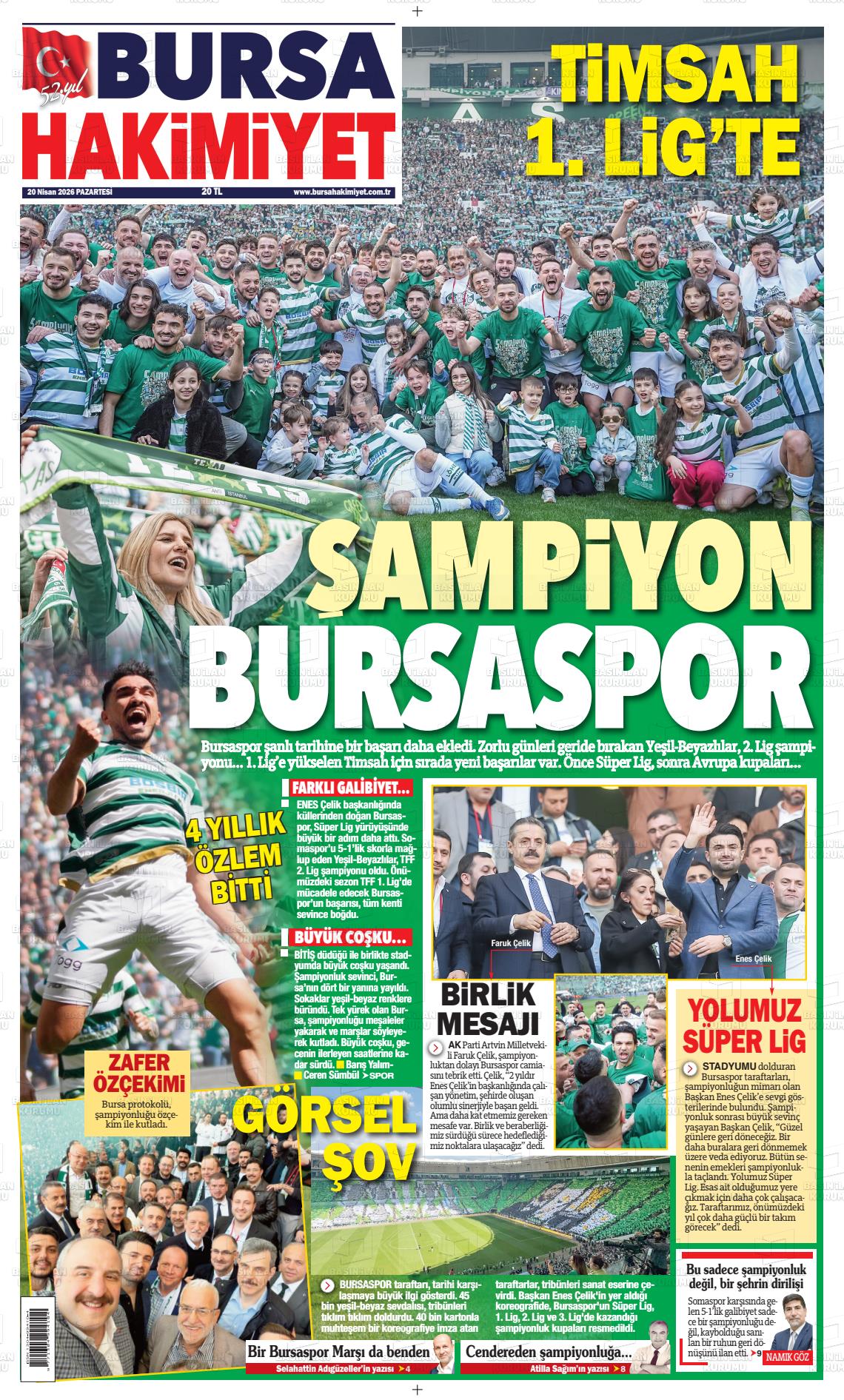Bursa Hakimiyet 20.04.2026