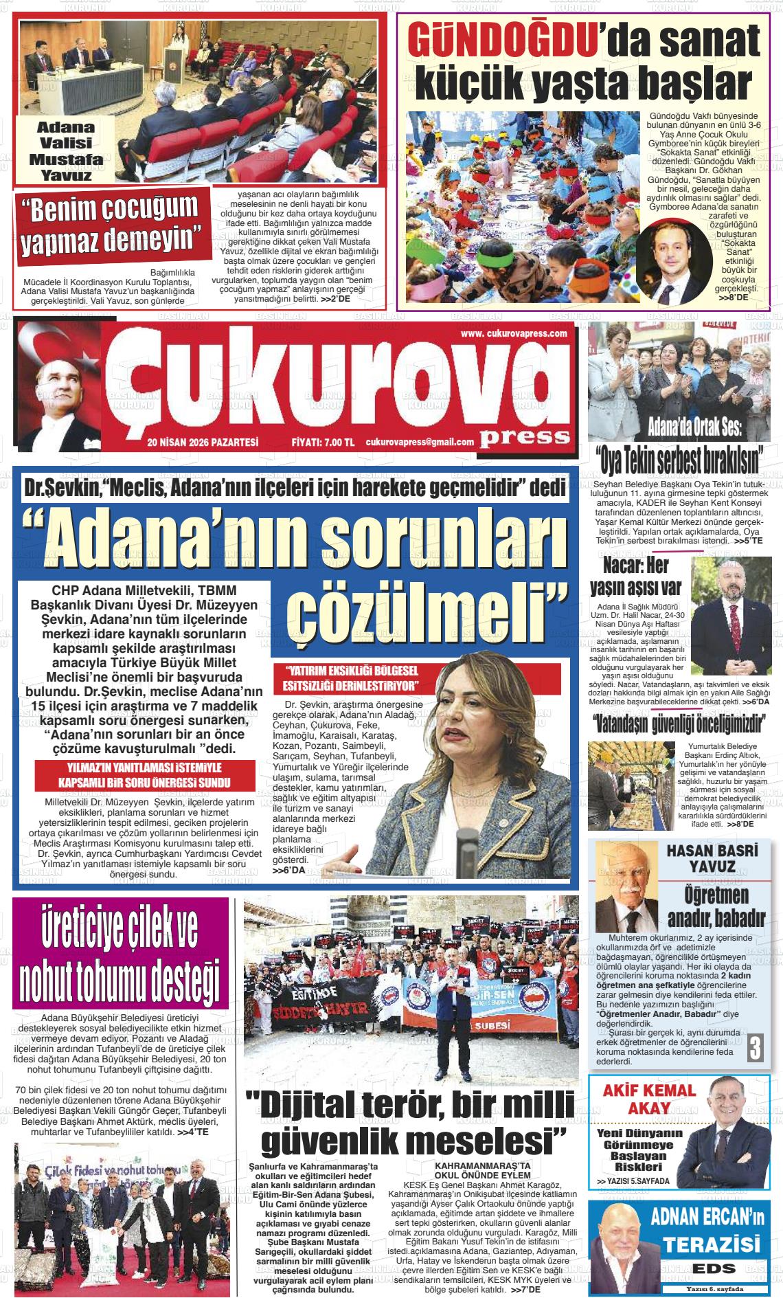 Adana Cukurovapress 20.04.2026