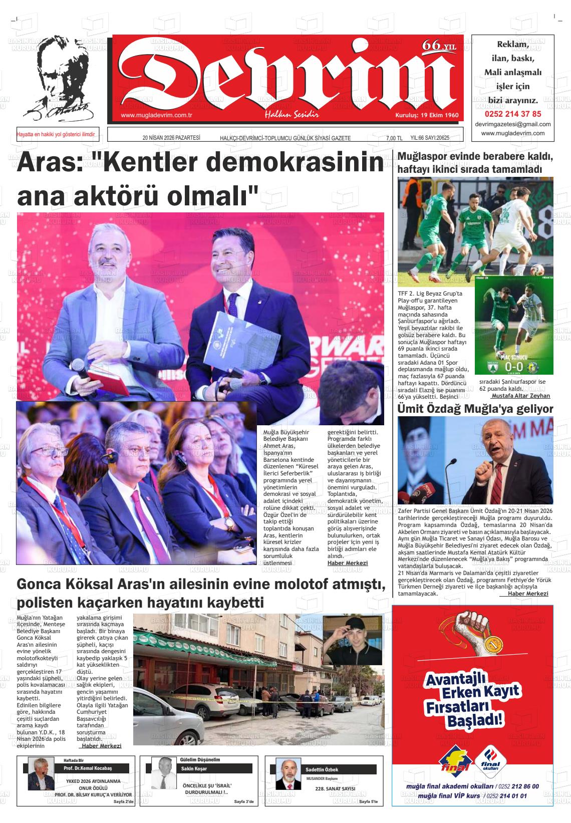Tekirdag Devrim 20.04.2026