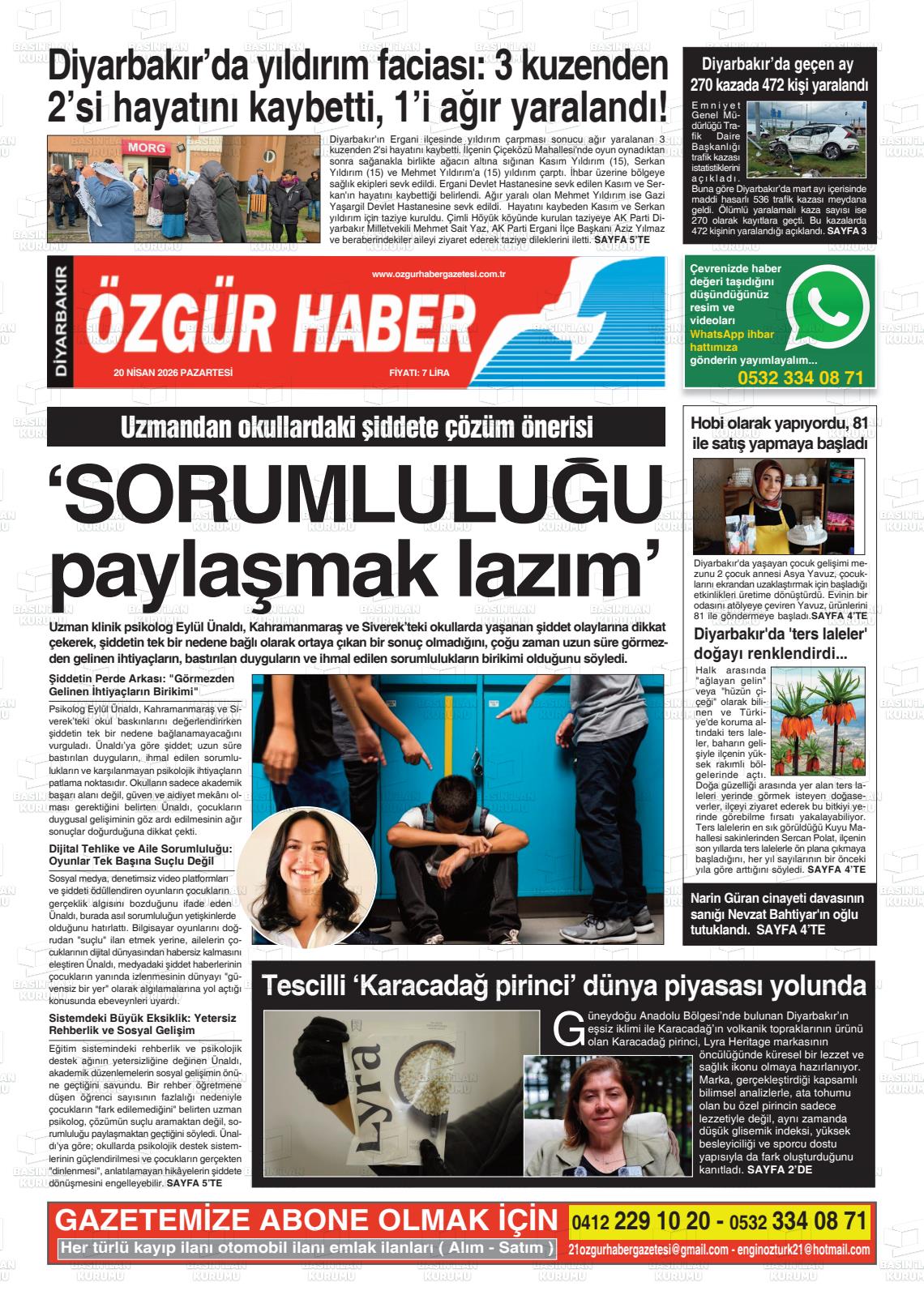 Diyarbakir Ozgurhaber 20.04.2026