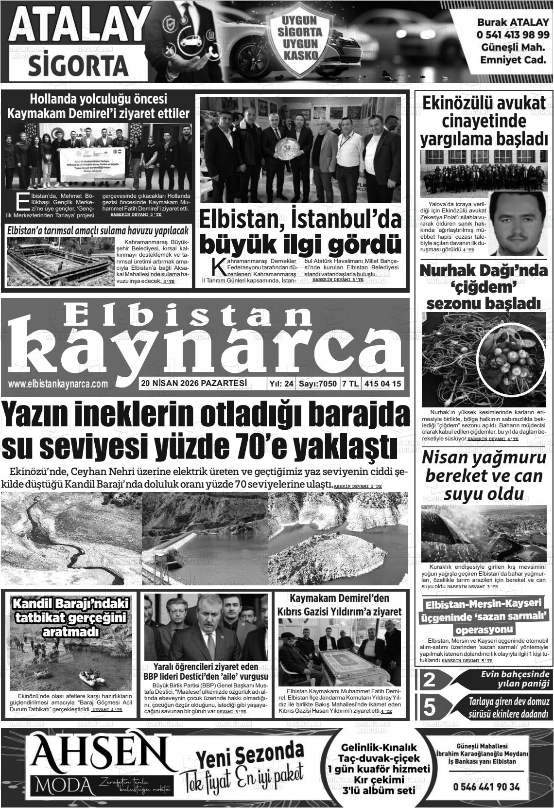 Kahramanmaras Elbistankaynarca 20.04.2026