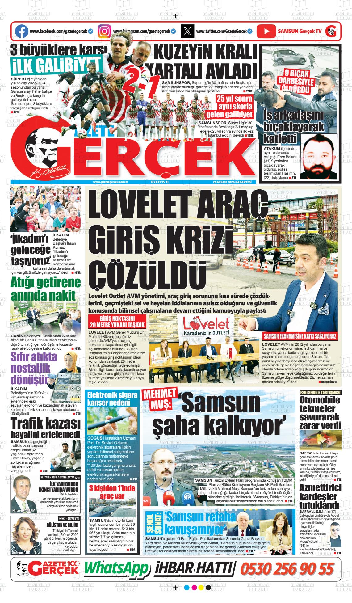 Samsun Gazetegercek 20.04.2026