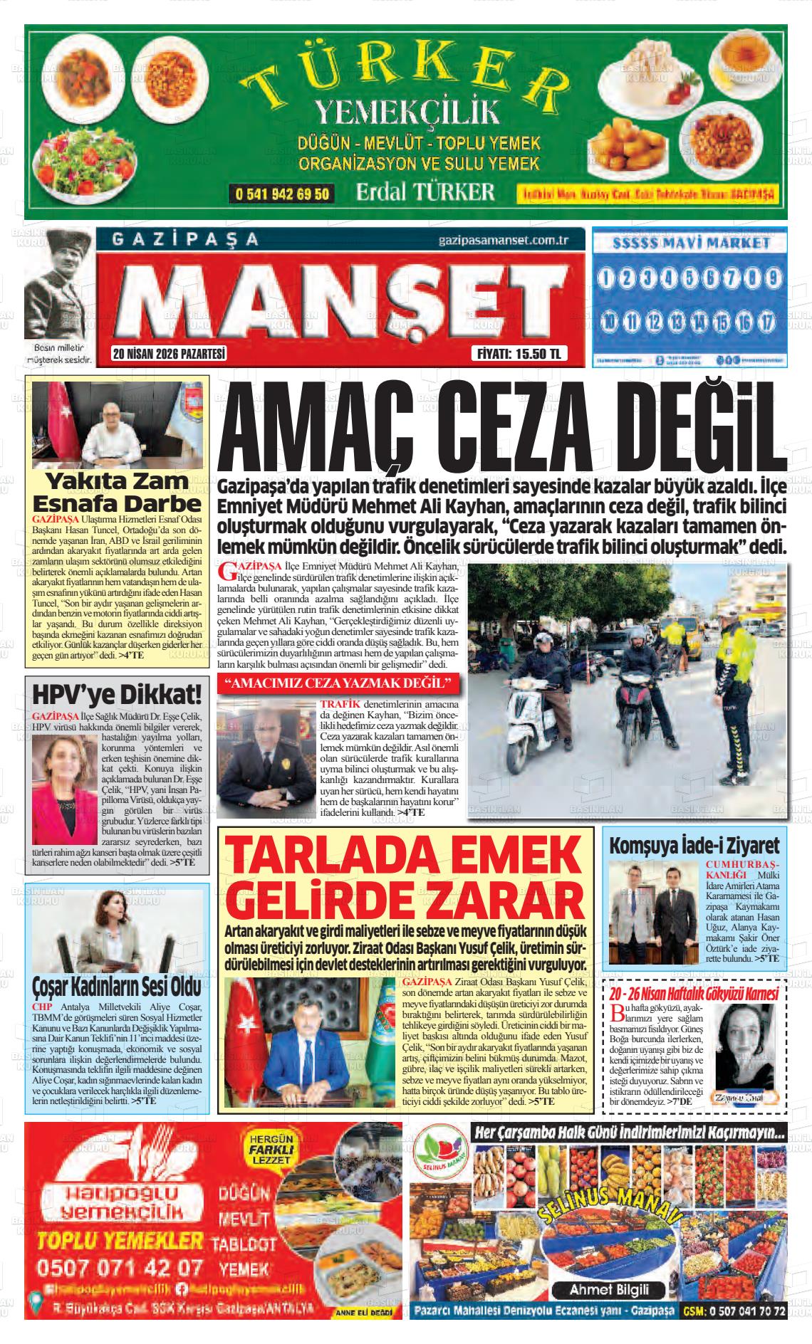 Antalya Gazipasamanset 20.04.2026