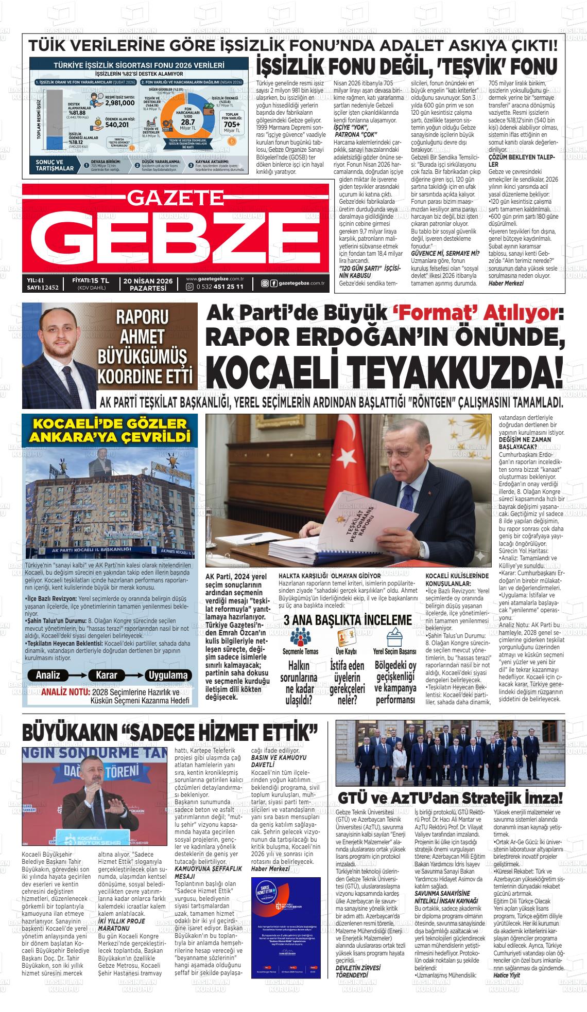 Kocaeli Gebze 20.04.2026
