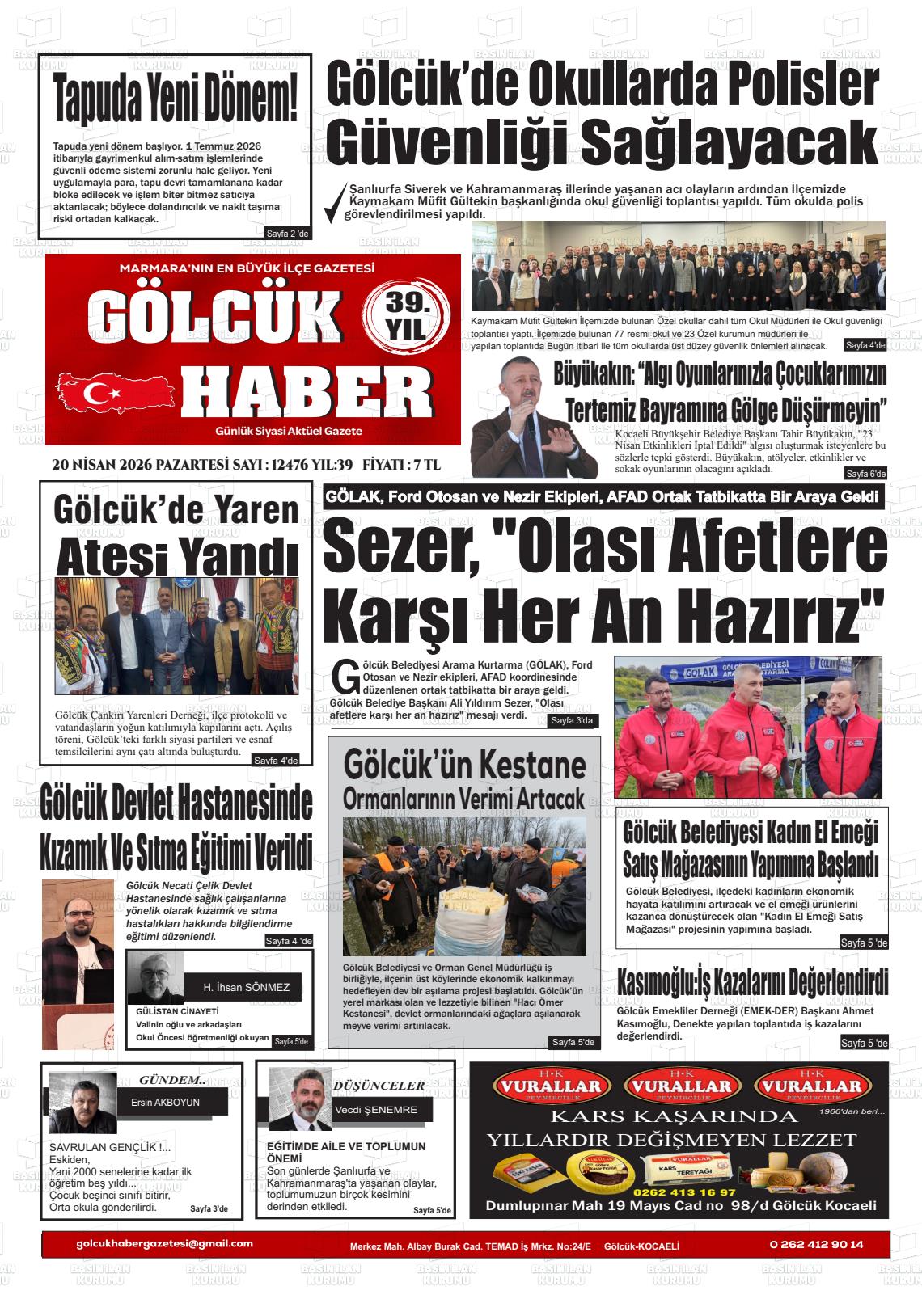 Kocaeli Golcukhaber 20.04.2026