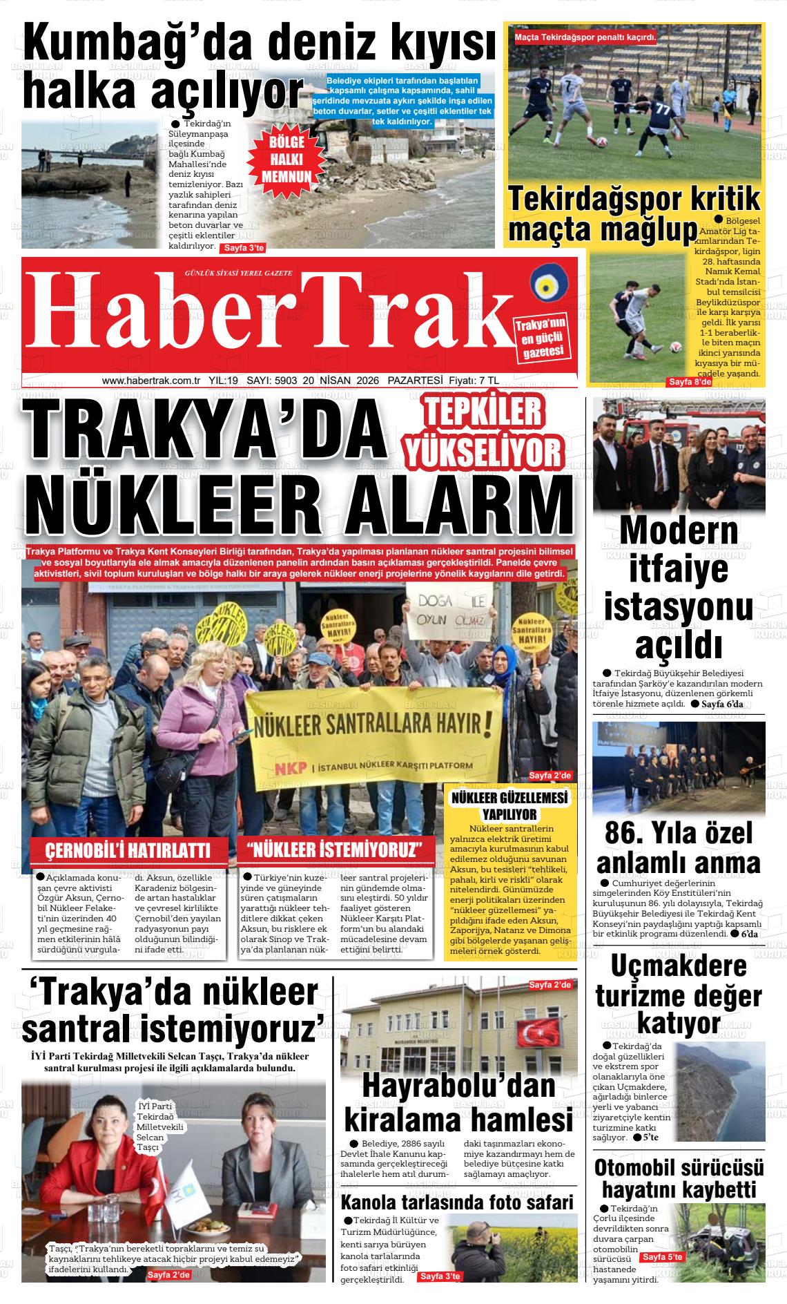 Tekirdag Habertrak 20.04.2026