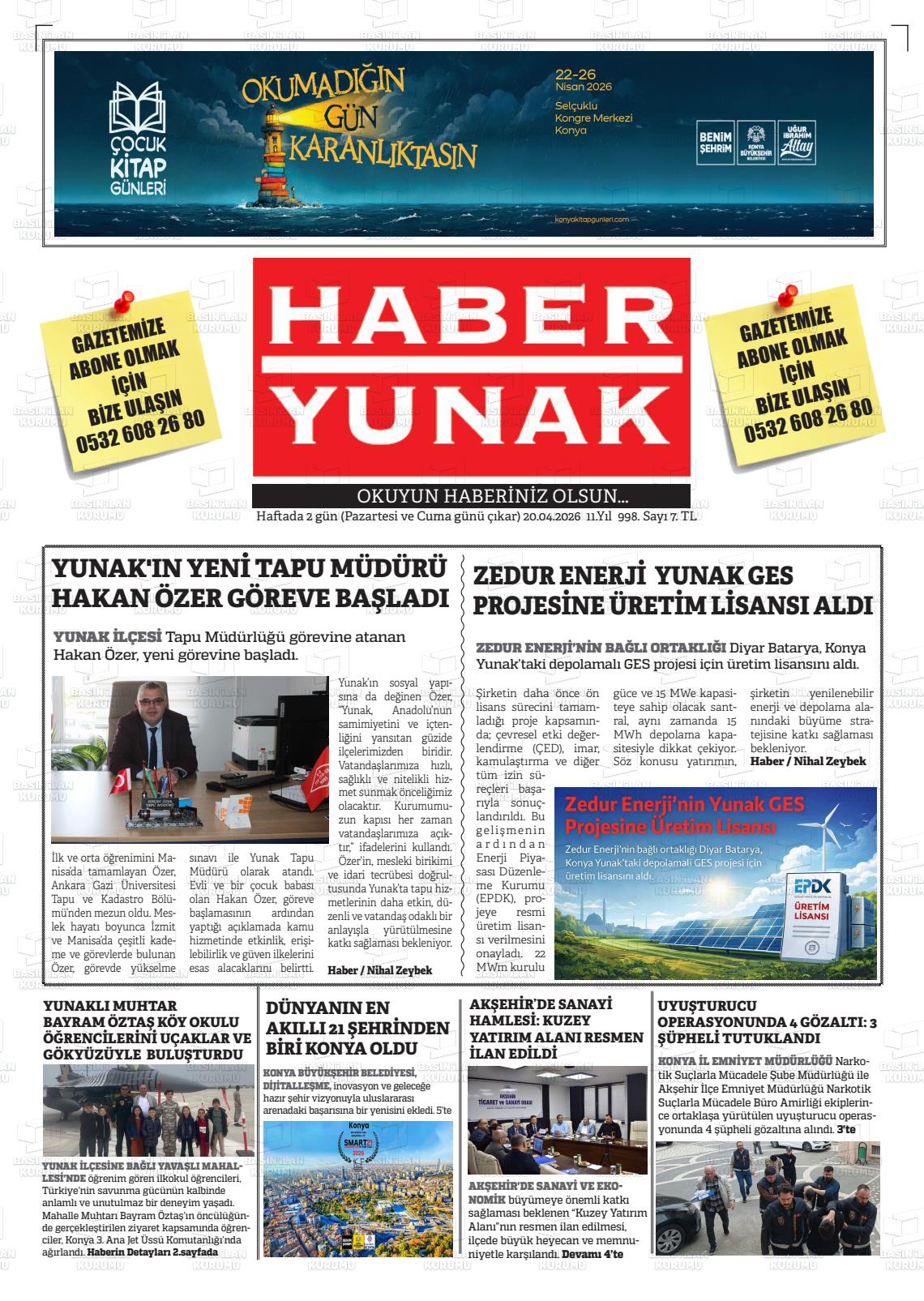 Konya Haberyunak 20.04.2026
