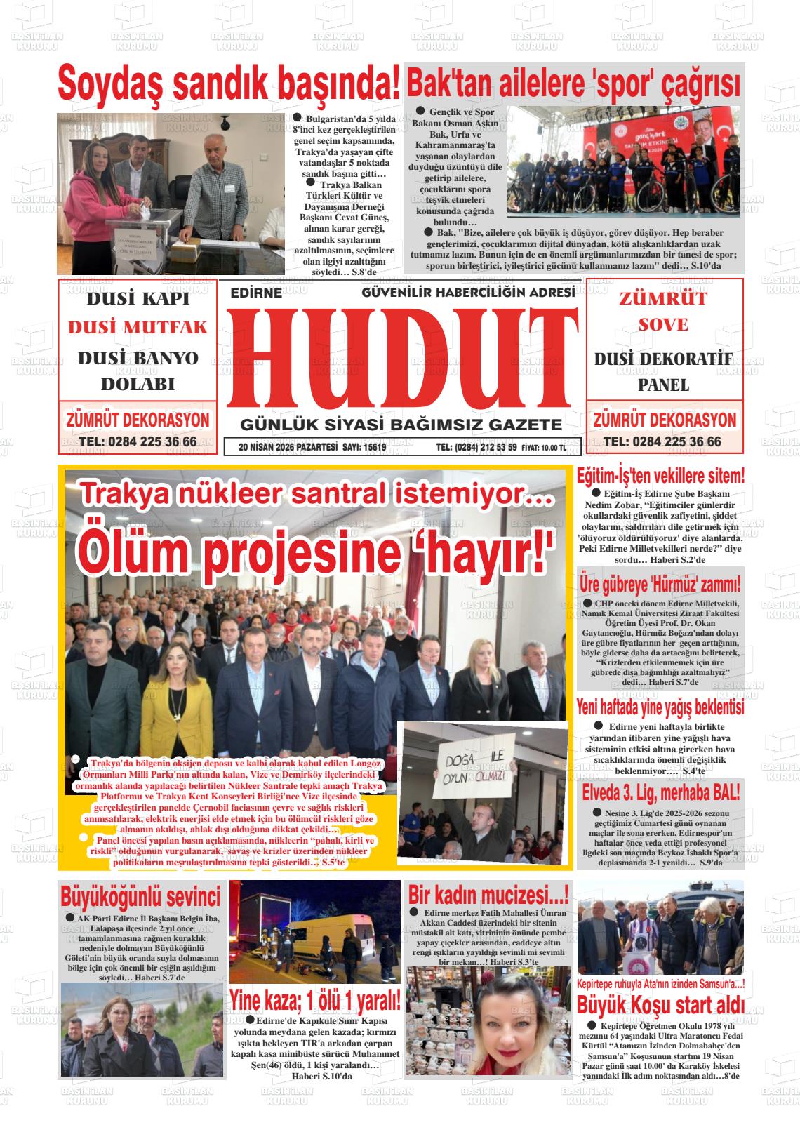 Edirne Hudut 20.04.2026