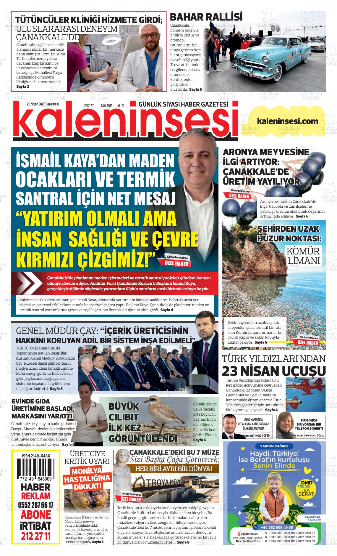 Canakkale Kaleninsesi 20.04.2026