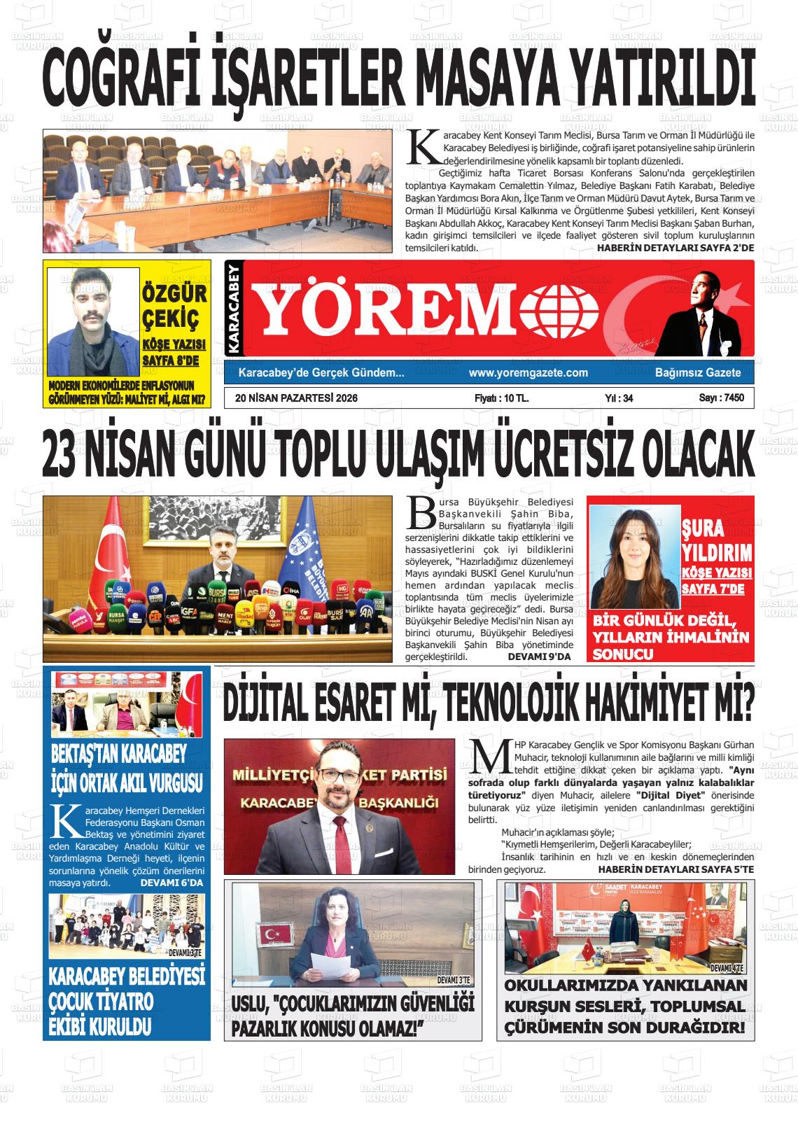 Bursa Karacabeyyorem 20.04.2026