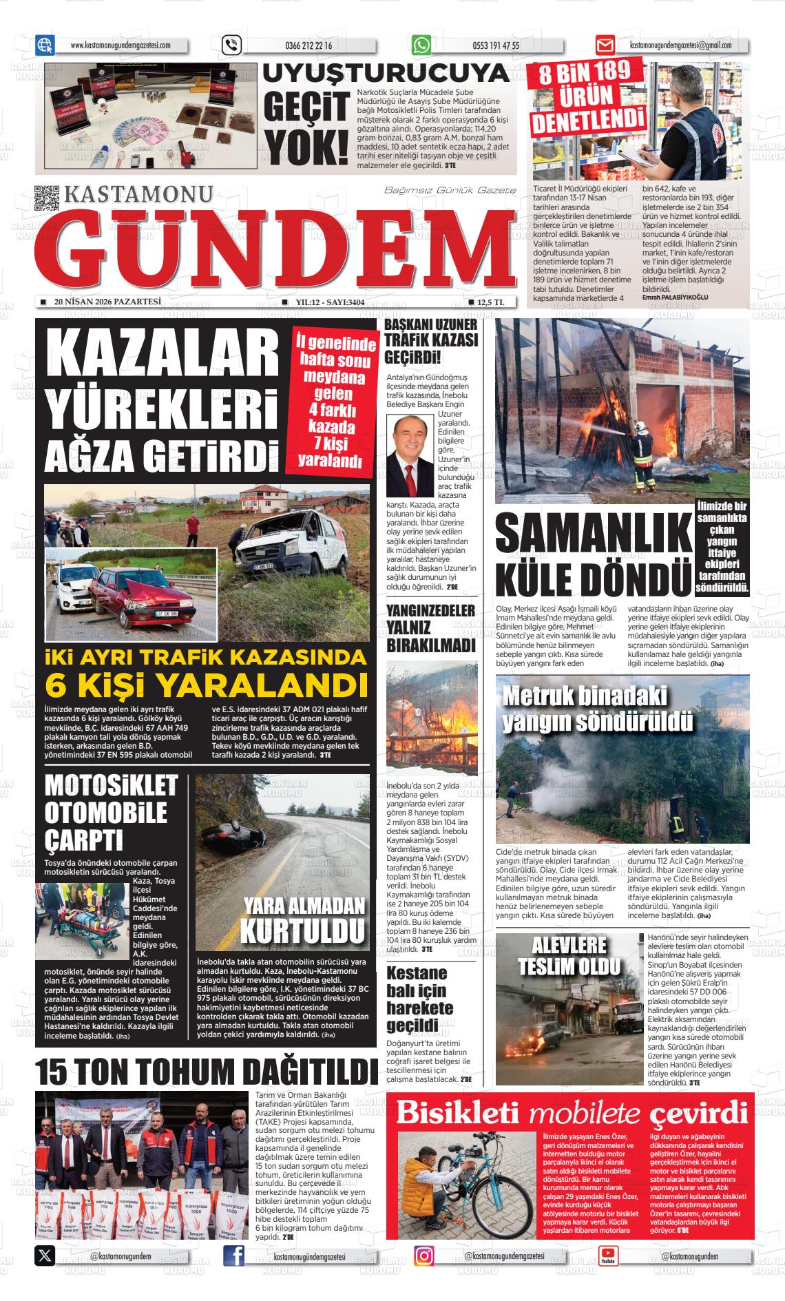 Kastamonu Gundem 20.04.2026