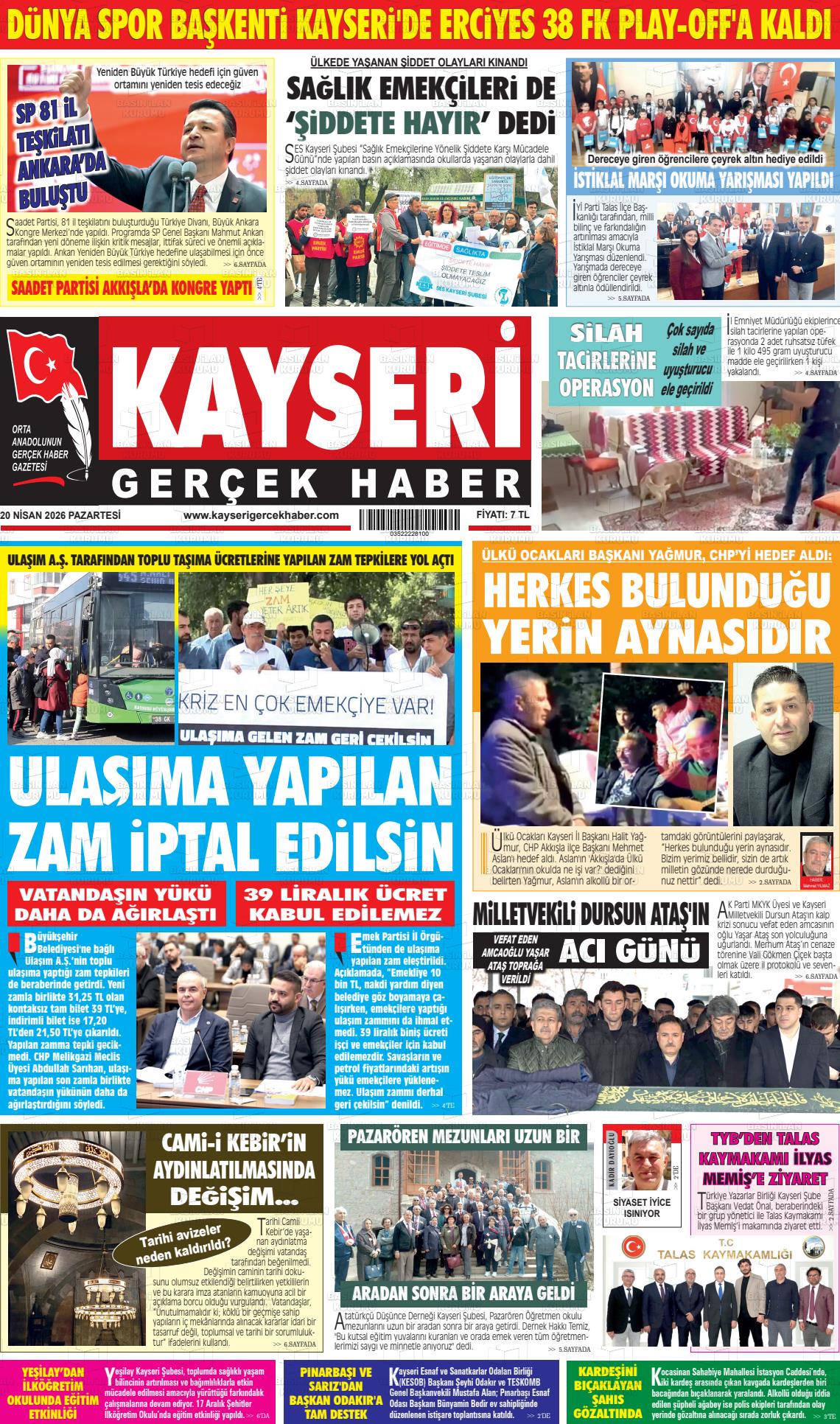 Kayseri Starhaber 20.04.2026