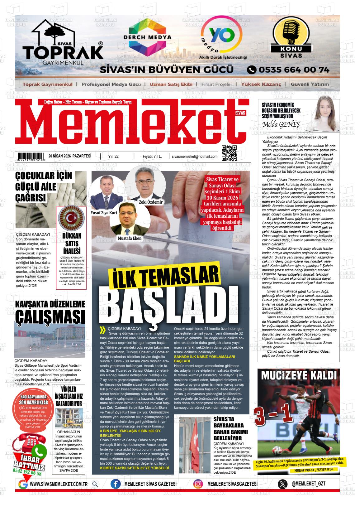Sivas Memleket 20.04.2026