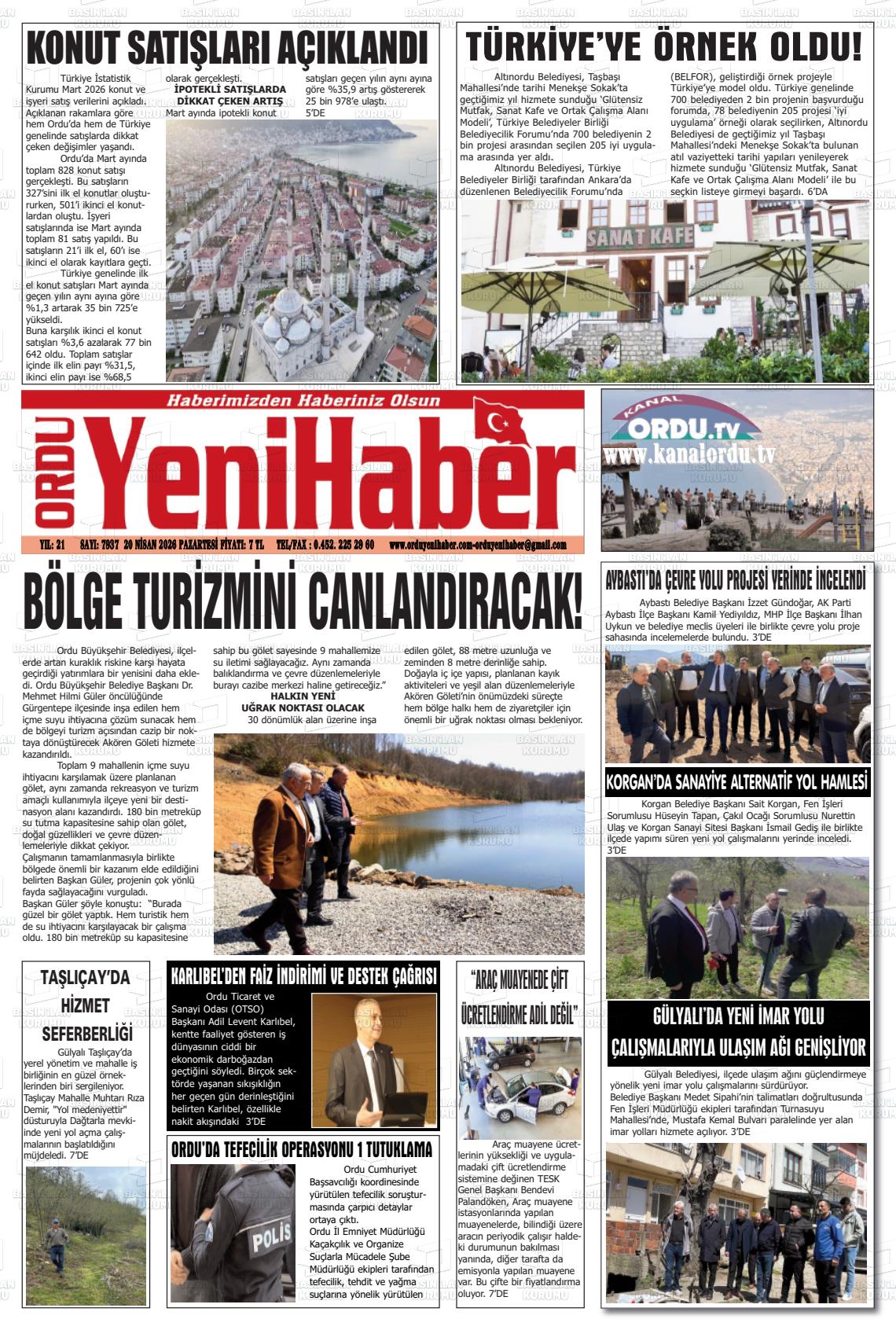 Ordu Yenihaber 20.04.2026
