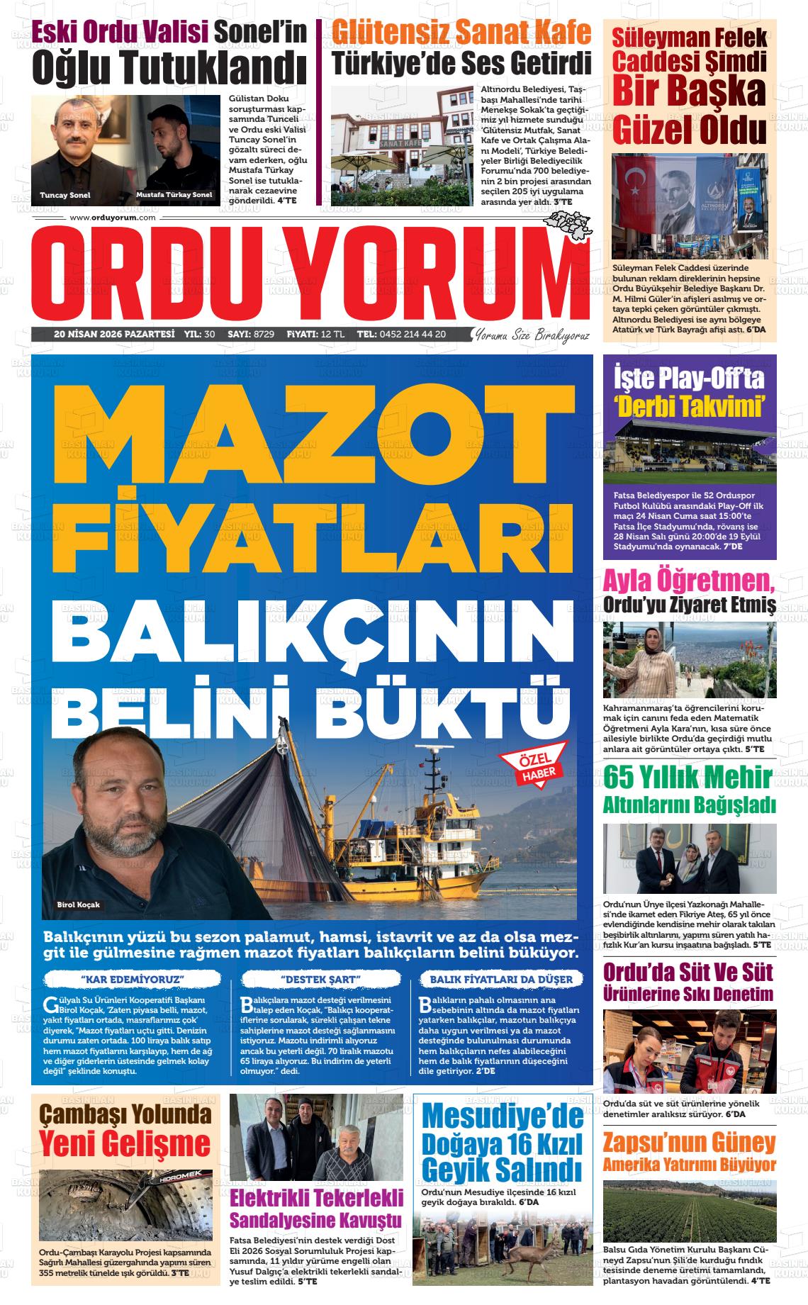 Ordu Yorum 20.04.2026