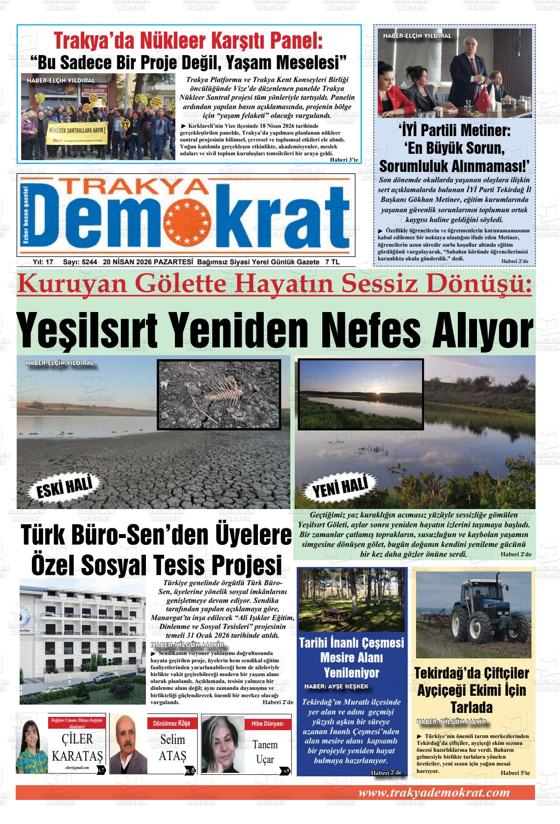 Tekirdag Trakyademokrat 20.04.2026