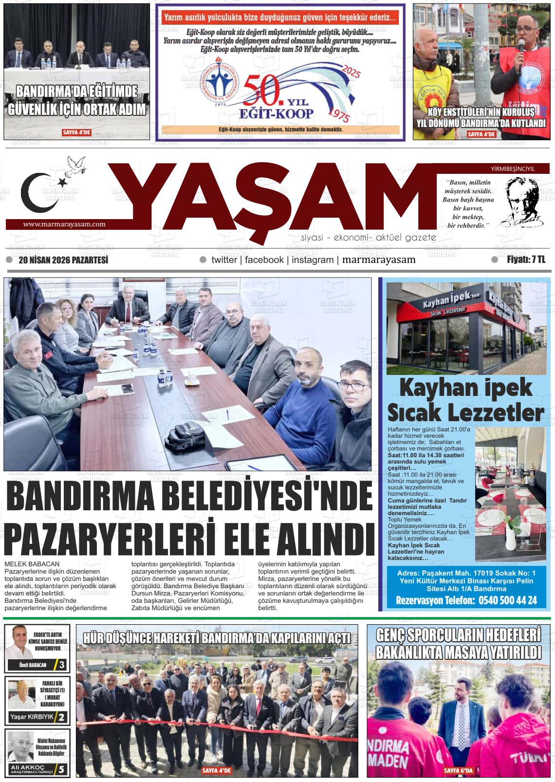 Canakkale Yasam 20.04.2026