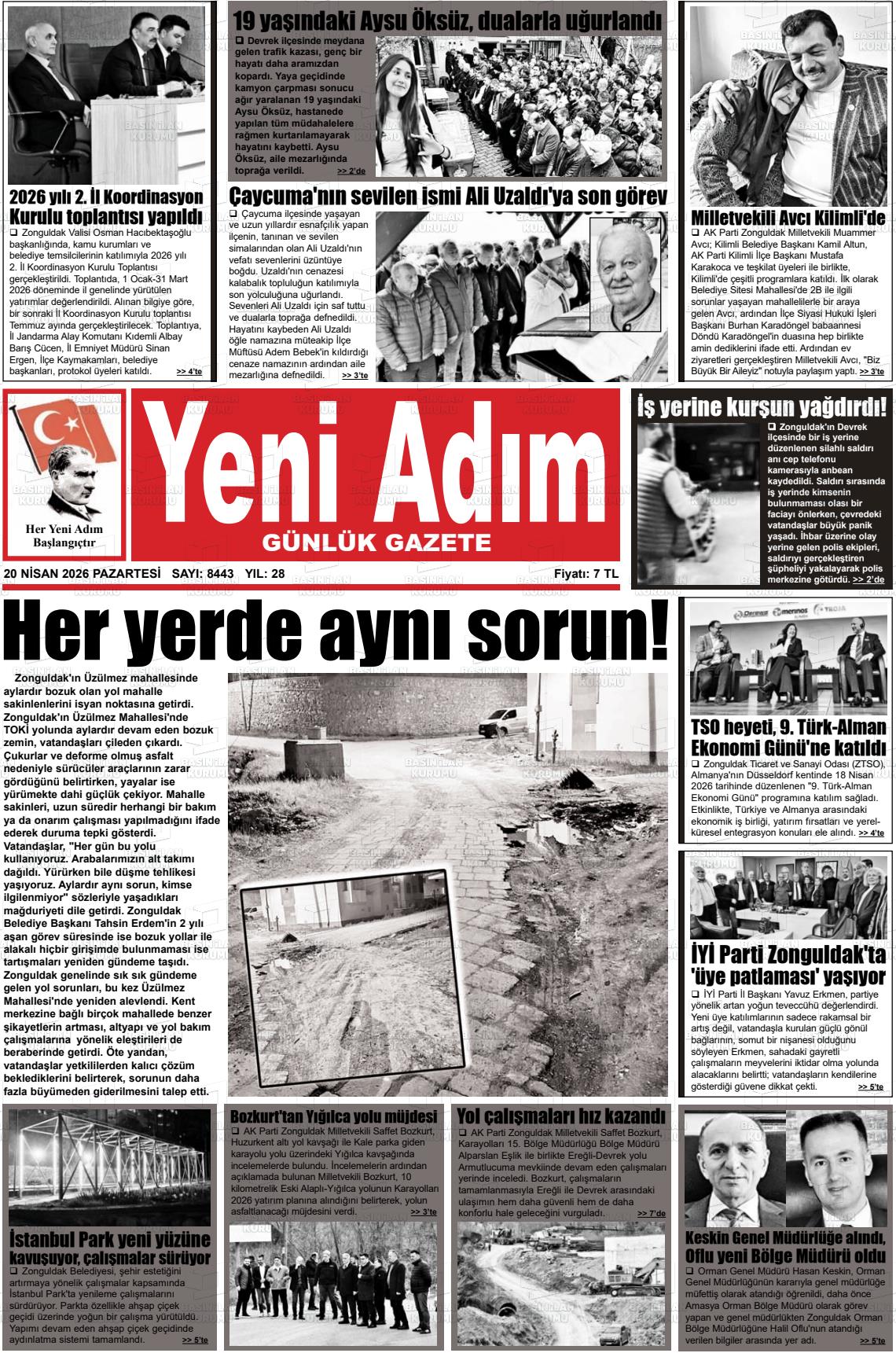 Zonguldak Yeniadim 20.04.2026