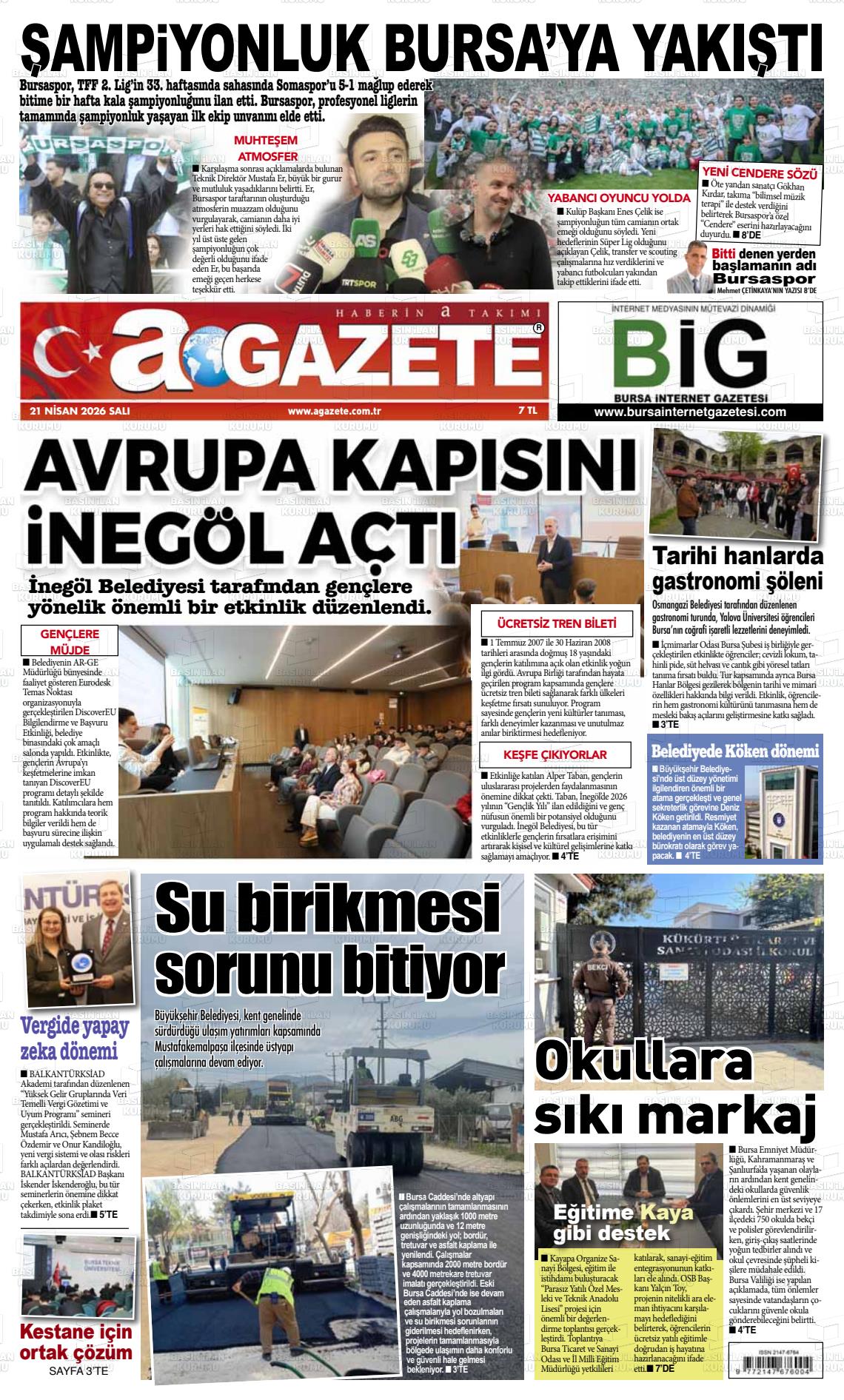 Bursa Agazete 21.04.2026