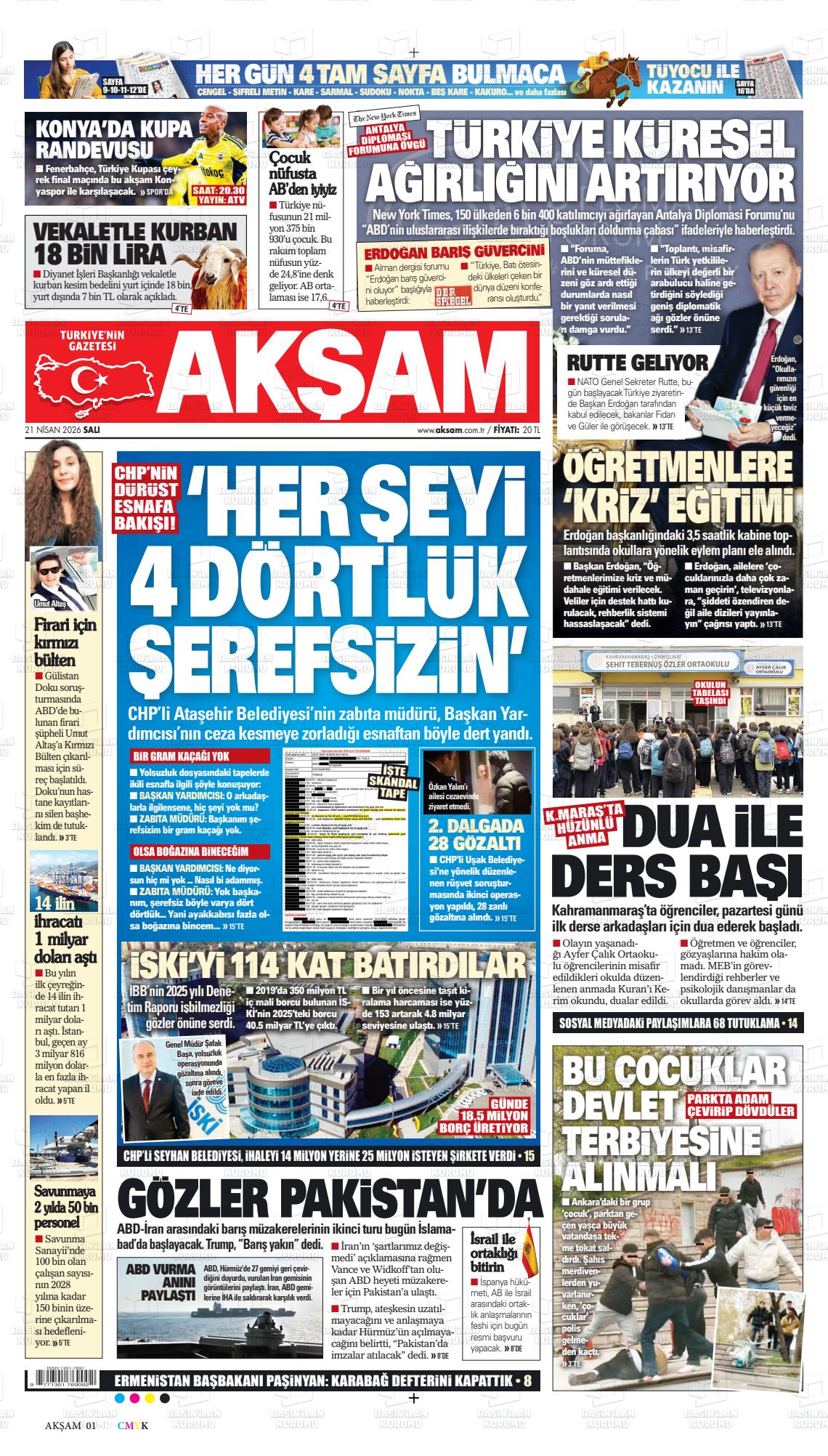 Akşam Gazetesi 21.04.2026