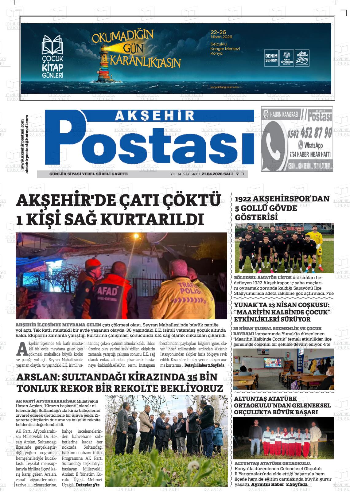 Konya Aksehirpostasi 21.04.2026