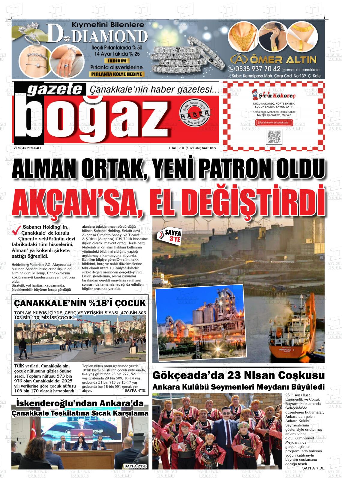 Canakkale Bogaz 21.04.2026
