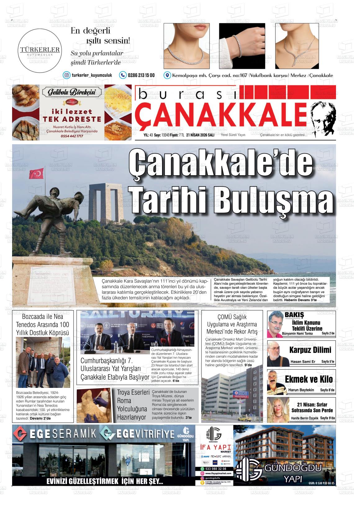 Canakkale Burasi 21.04.2026