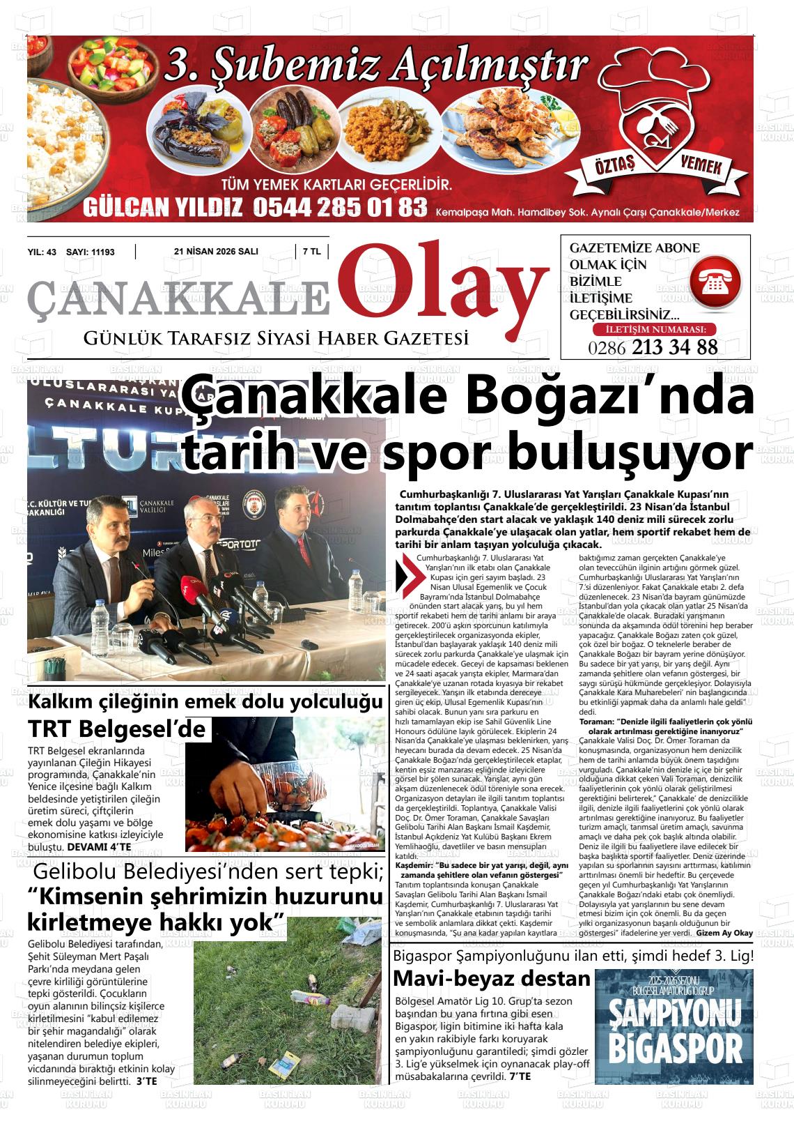 Canakkale Olay 21.04.2026