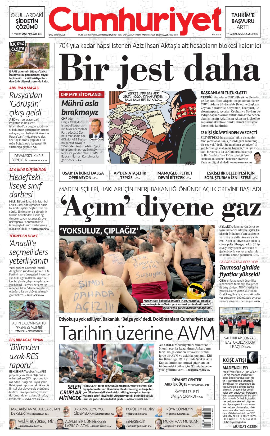Cumhuriyet Gazetesi 21.04.2026