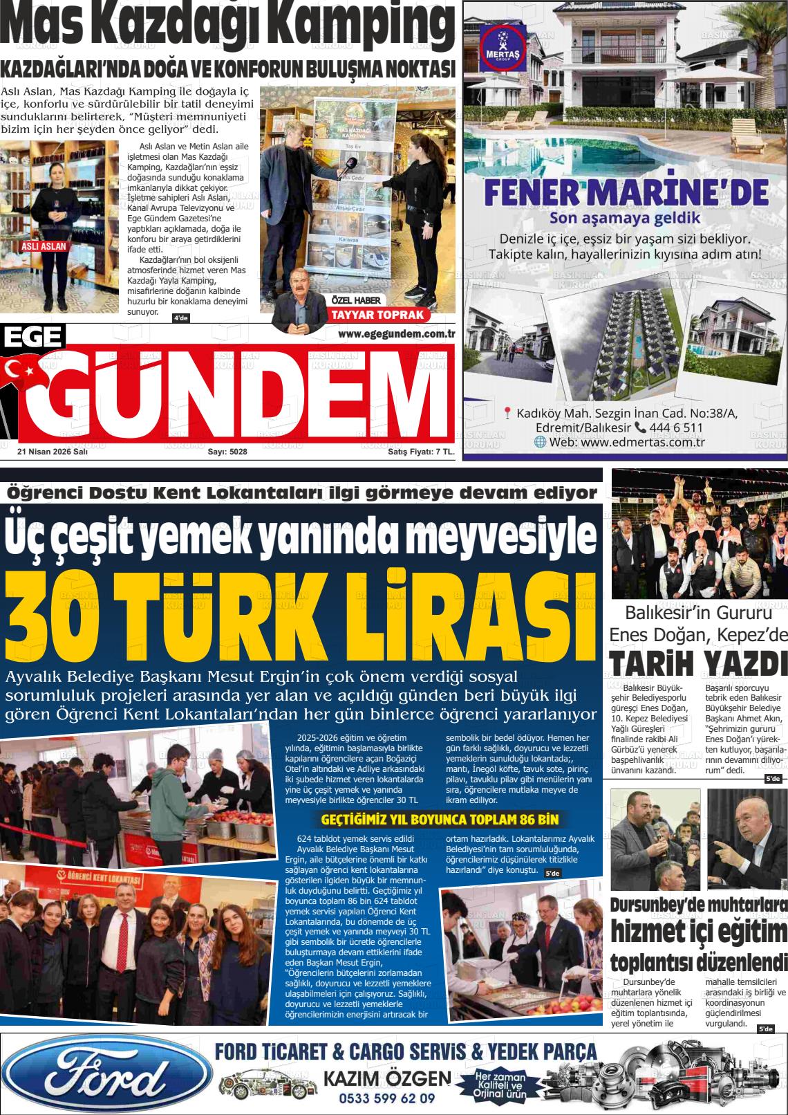 Balikesir Egegundem 21.04.2026